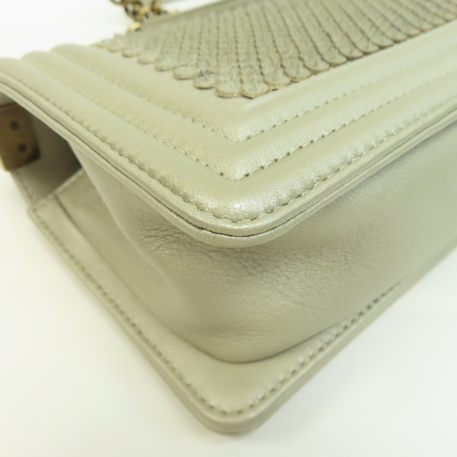 CHANEL 【激減優惠】羊皮皮革Chain Shoulder金扣鏈帶肩背袋金色