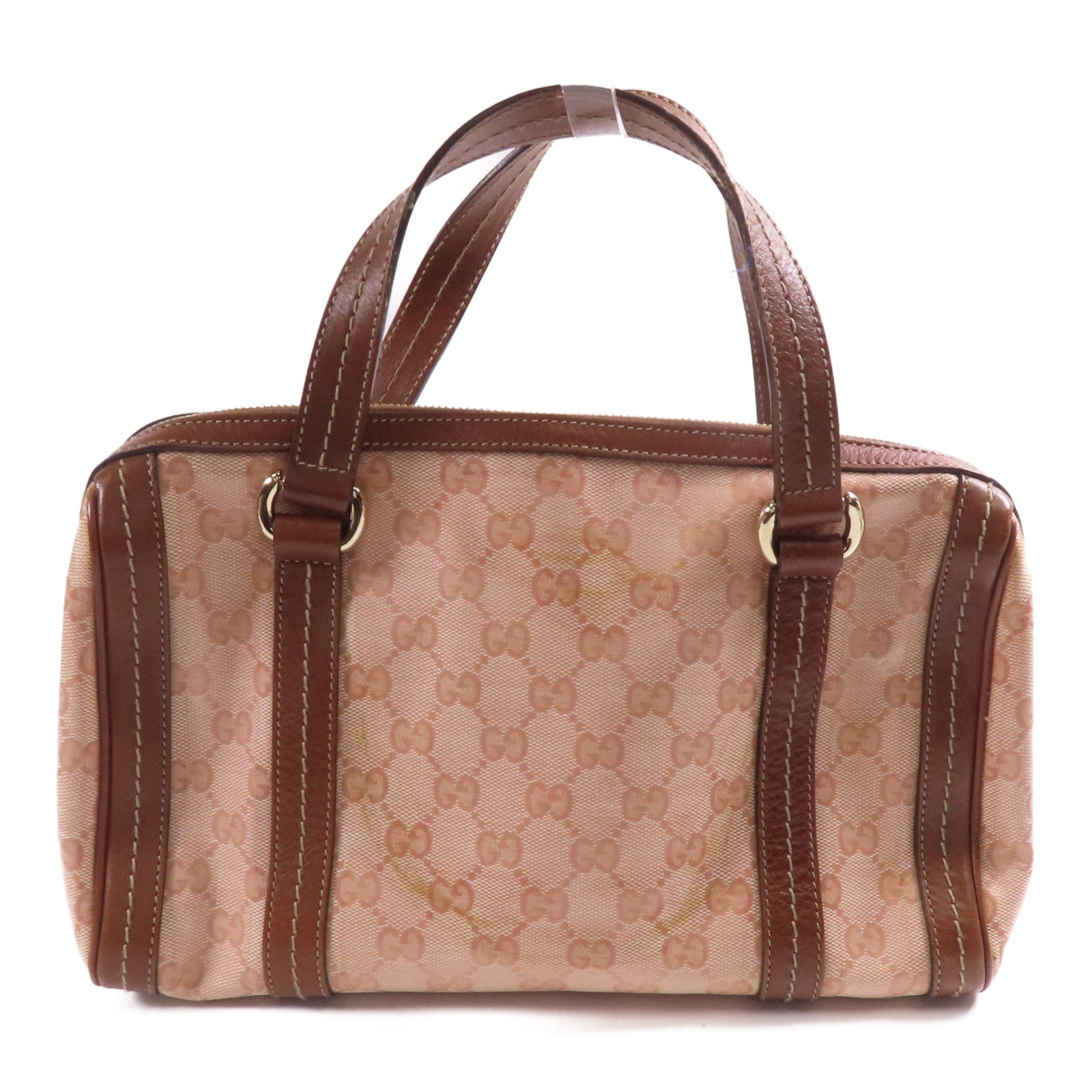 GUCCI 塗層帆布Boston Bag金扣波士頓包