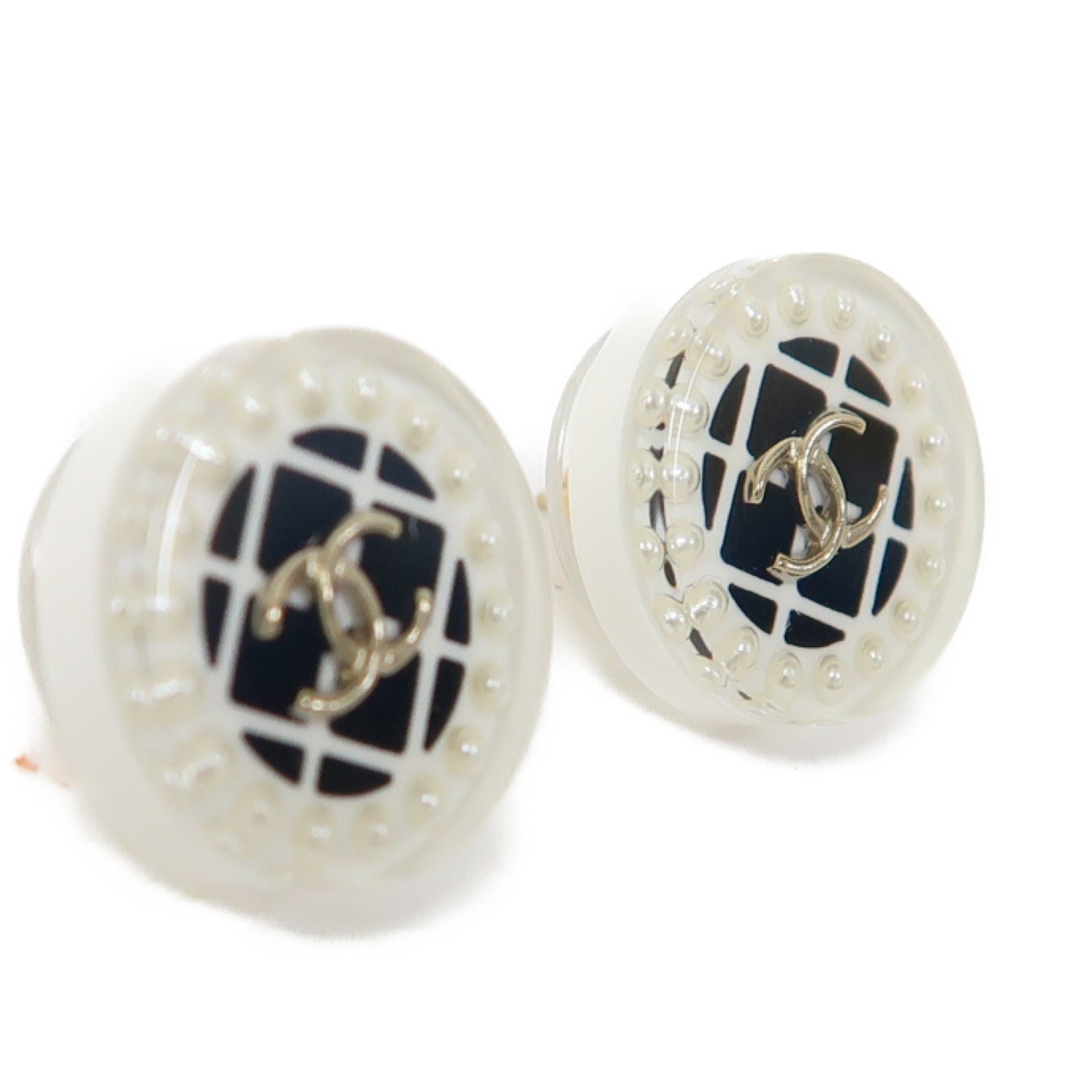 CHANEL 金屬Earrings耳環白色/黑色/銀色