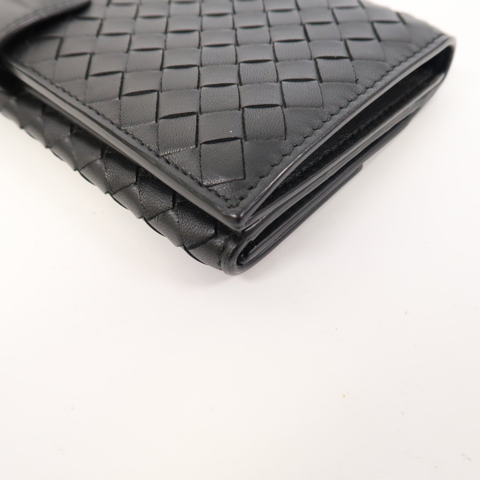 BOTTEGA VENETA 織紋羊皮皮革Long Wallet長錢包黑色