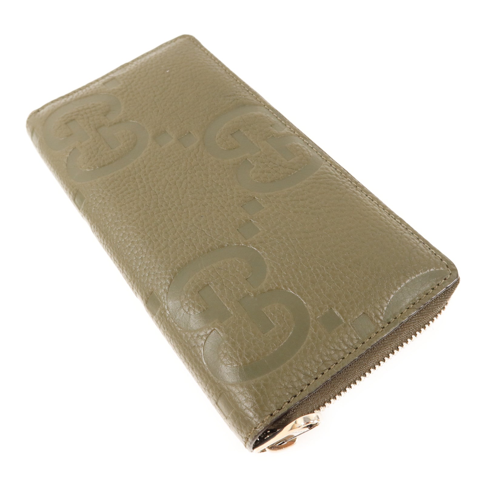 GUCCI 牛皮皮革Long Round Wallet銀扣長錢包