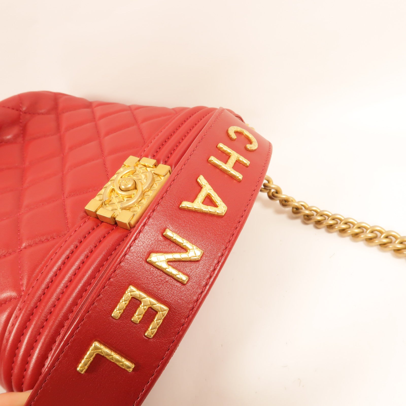 CHANEL 牛皮皮革Boy Bucket Bag手挽肩背兩用袋