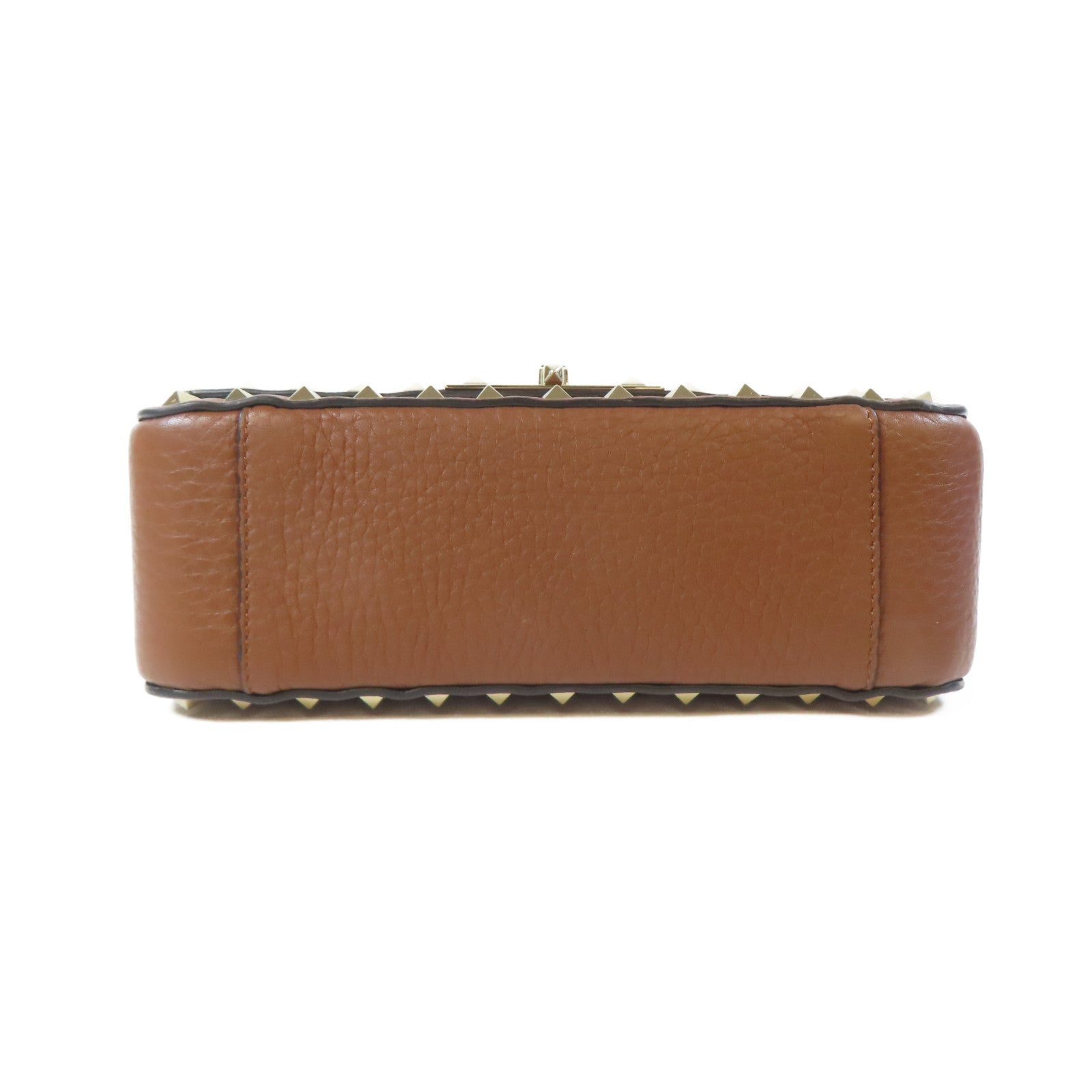 Valentino 牛皮皮革Shoulder Bag金扣肩背袋啡色
