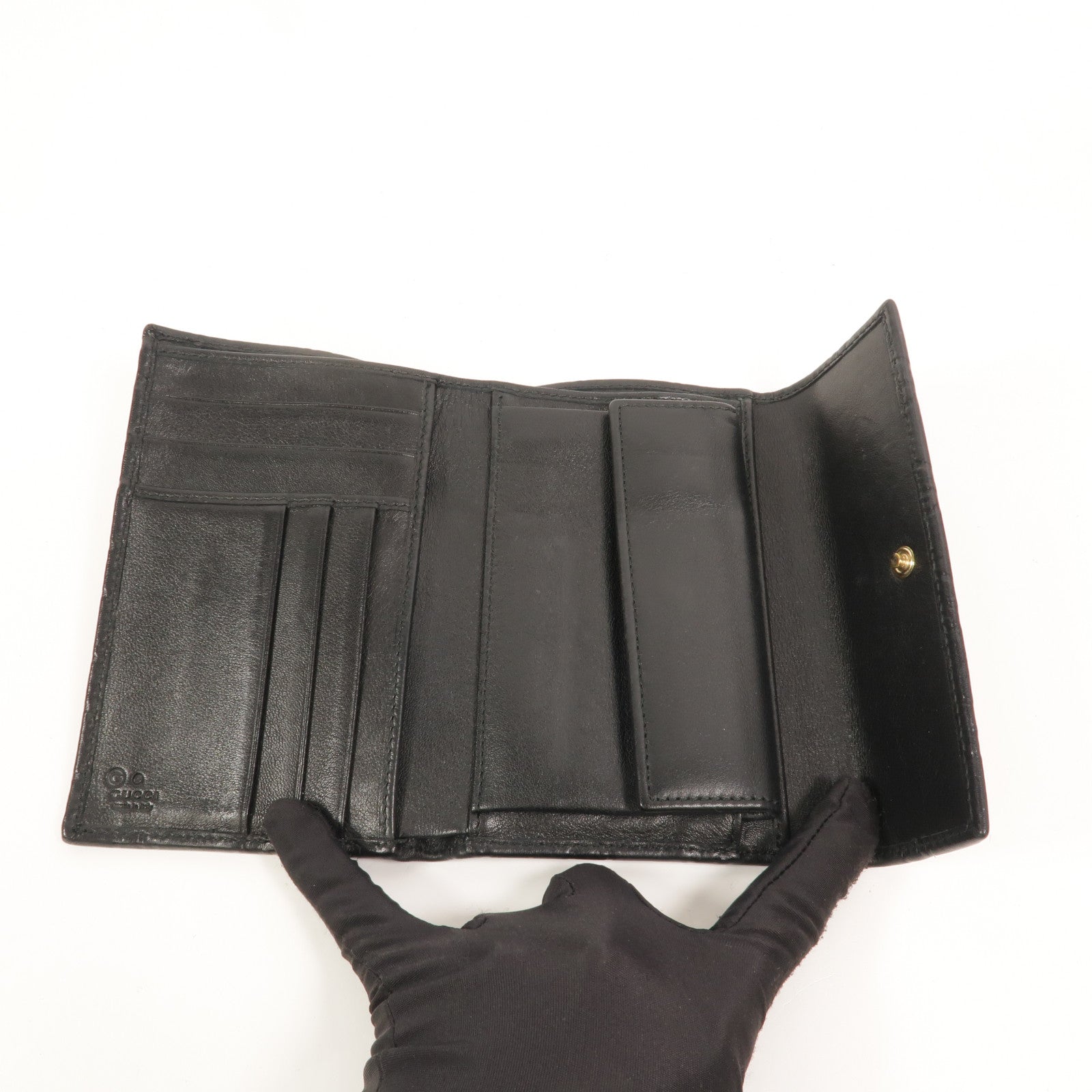 GUCCI 牛皮皮革Guccissima Flap Wallet錢包