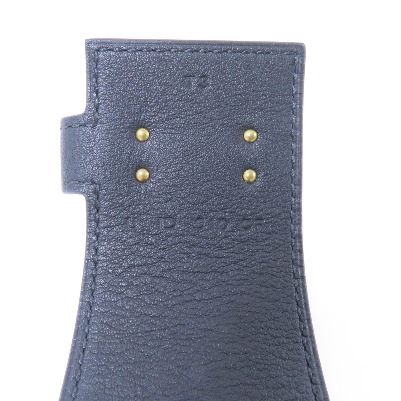 HERMES 牛皮皮革Bracelet金扣手鐲89 Noir/黑色