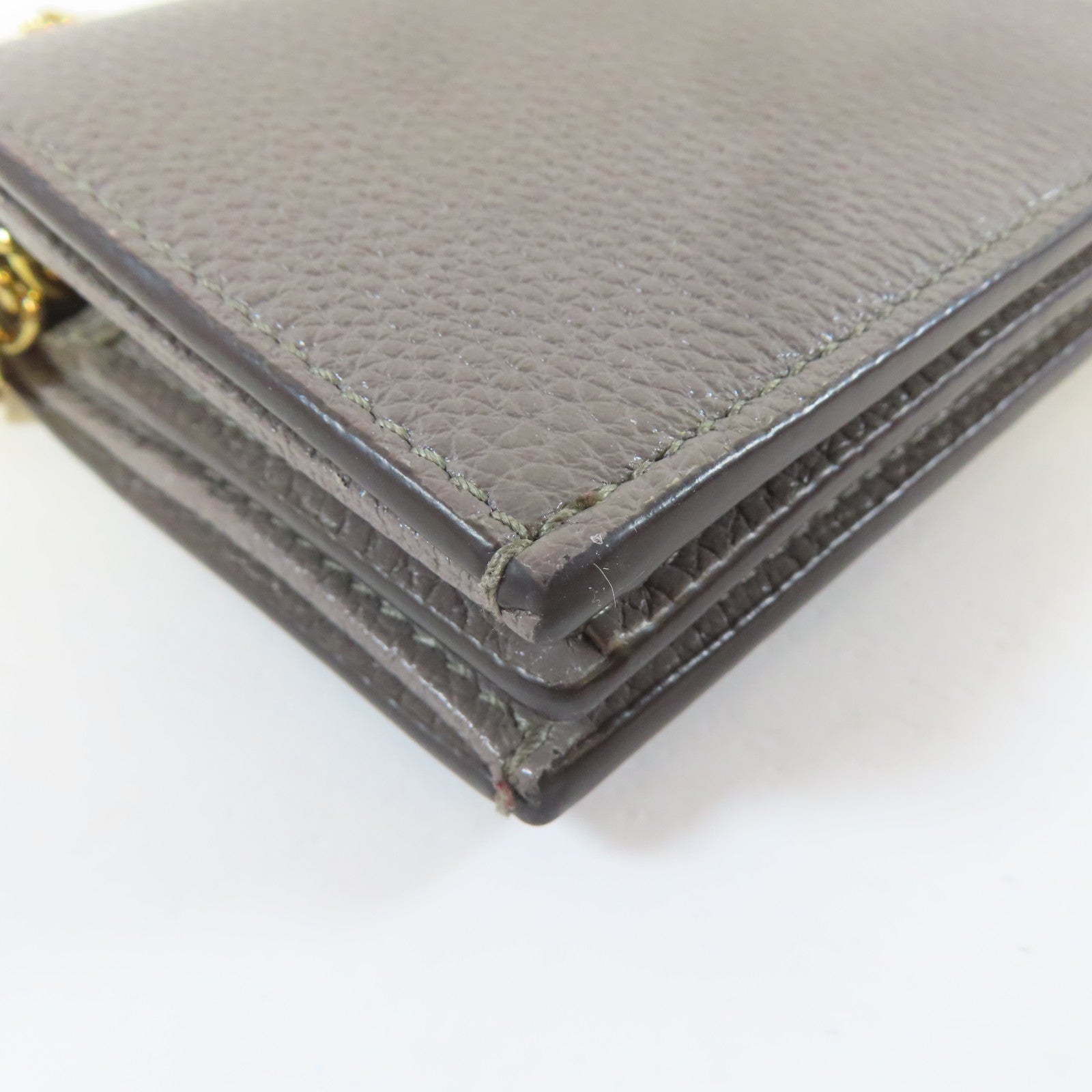 GUCCI 【激減優惠】牛皮皮革Bifold Wallet金扣/銀扣錢包灰色