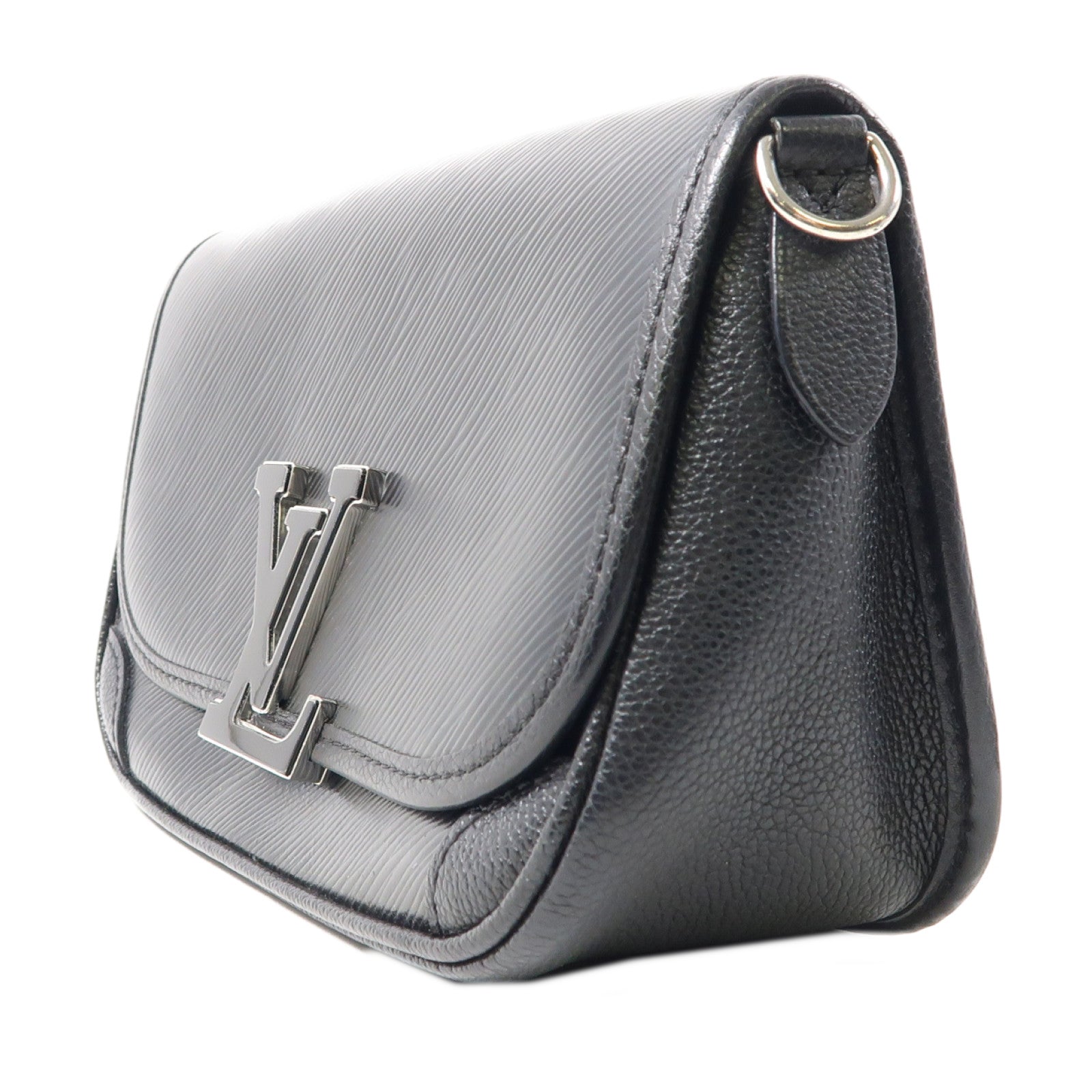 LOUIS VUITTON Epi Buci銀扣肩背袋黑色