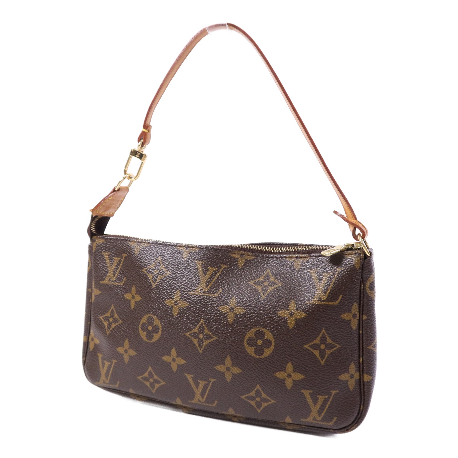 LOUIS VUITTON Monogram Pochette Accessoires金扣手挽袋
