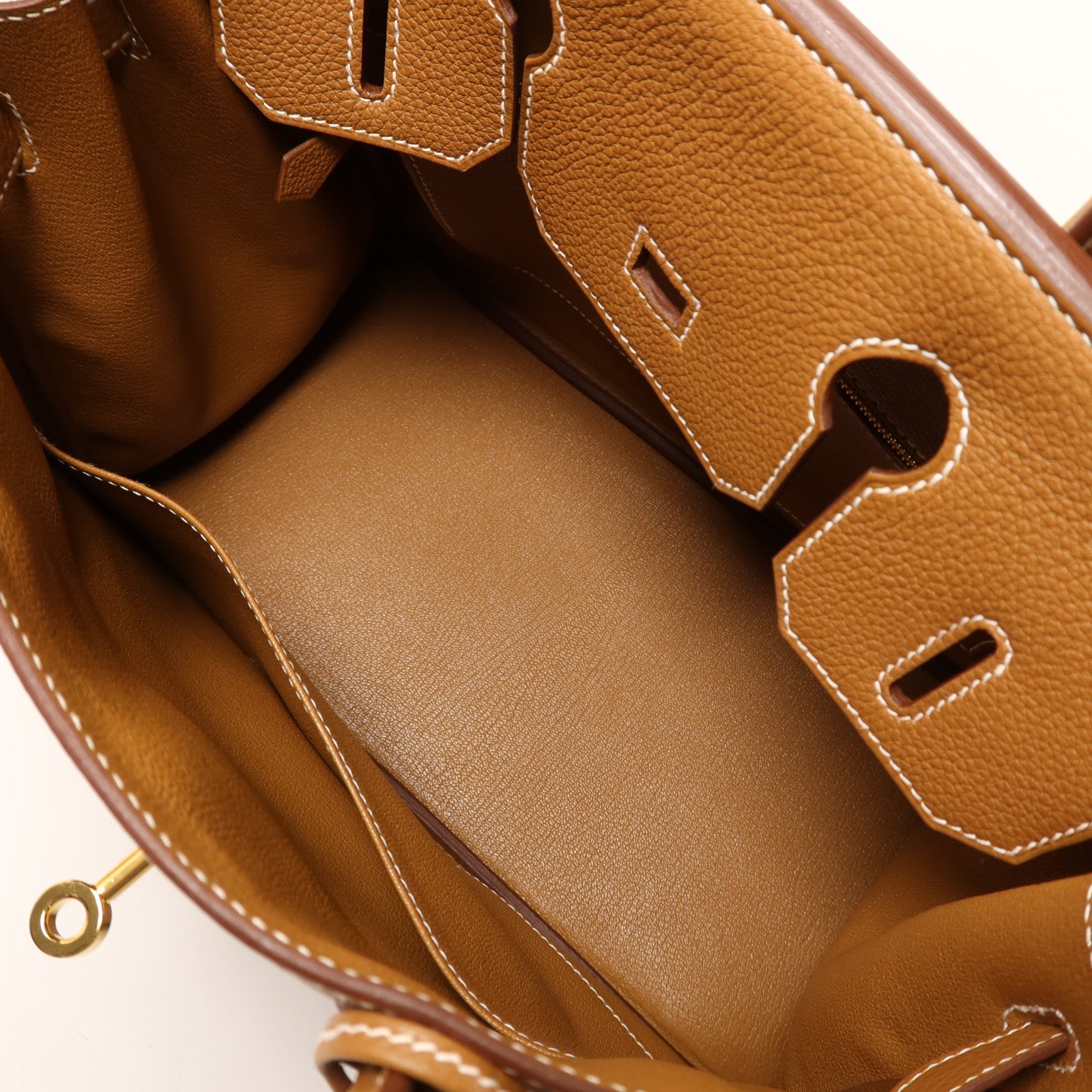HERMES Clemence皮革Birkin 30金扣手挽袋Gold