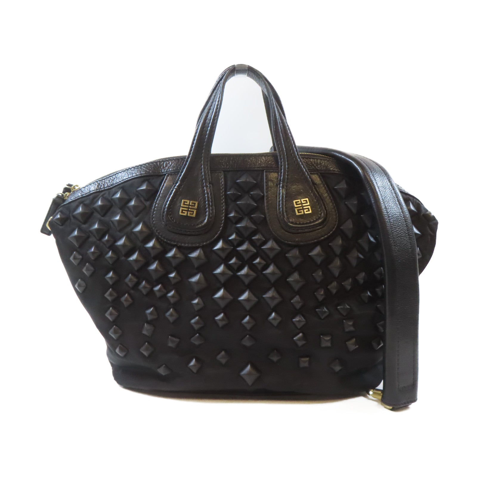 GIVENCHY 【激減優惠】尼龍Nightingale Studded Bag金扣手挽肩背兩用袋黑色
