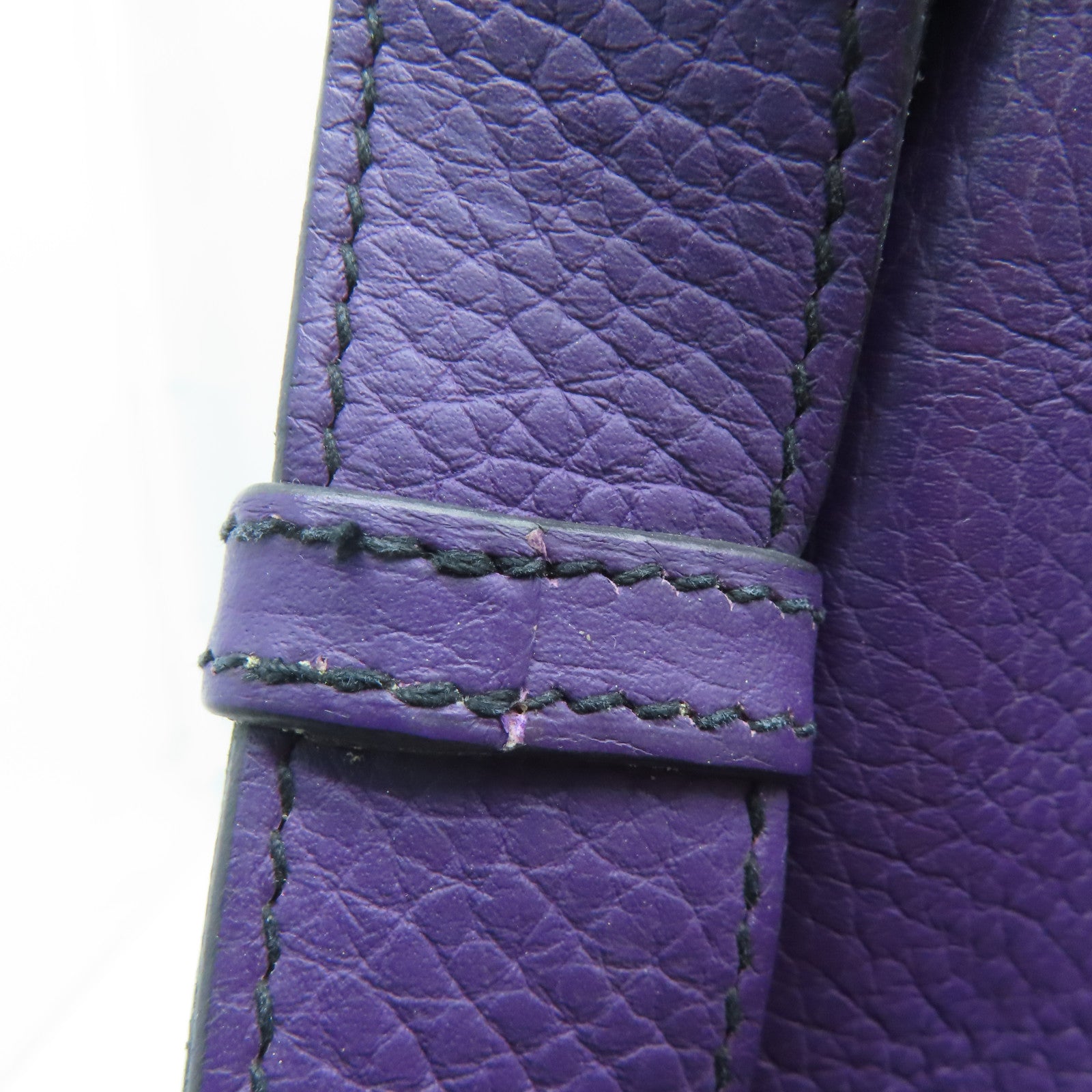 HERMES 【激減優惠】Clemence皮革So Kelly 26 One Shoulder銀扣肩背袋紫色