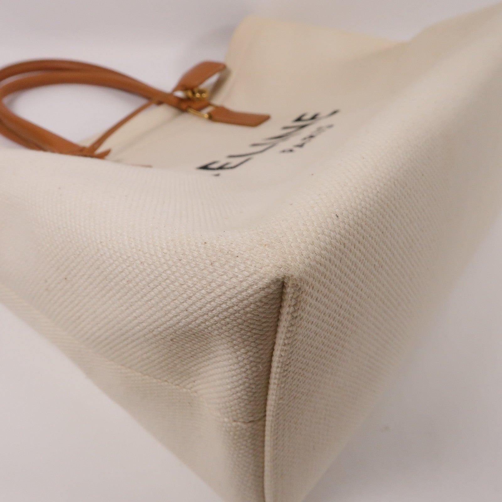 CELINE 帆布Shoulder Bag金扣肩背袋白色