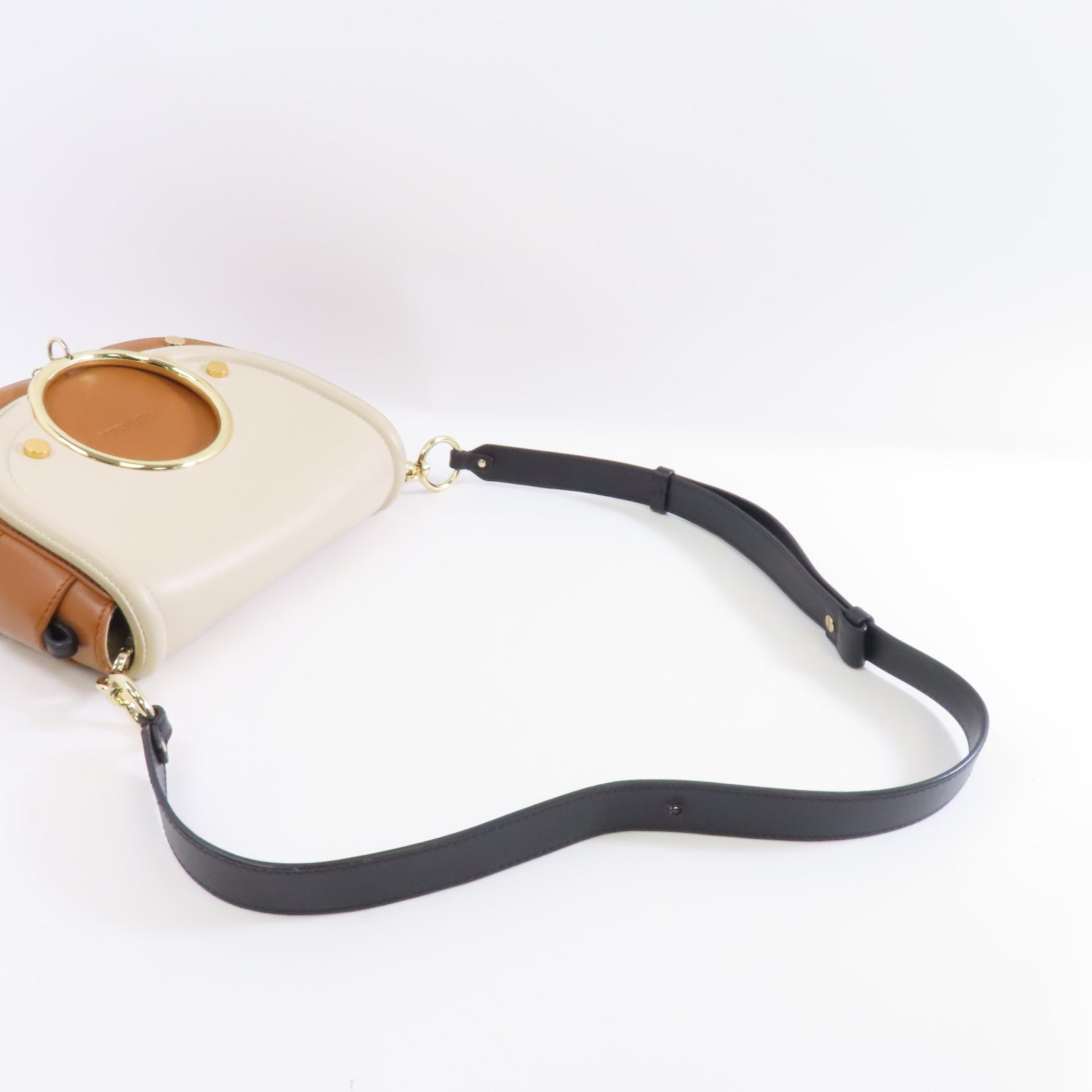 SEE BY CHLOE 牛皮皮革Shoulder Bag金扣肩背袋棕色