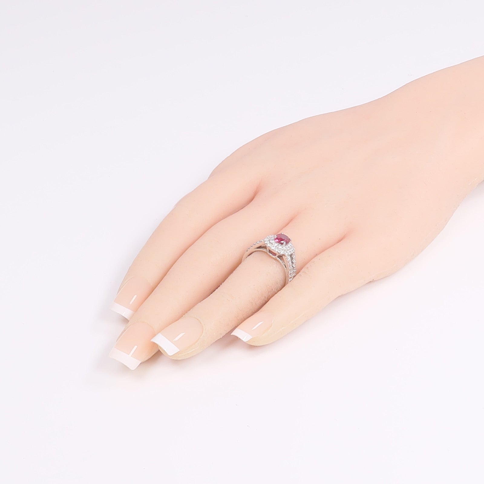 JEWELRY PT900鉑金Ruby Diamond Ring紅寶石/鑽石戒指