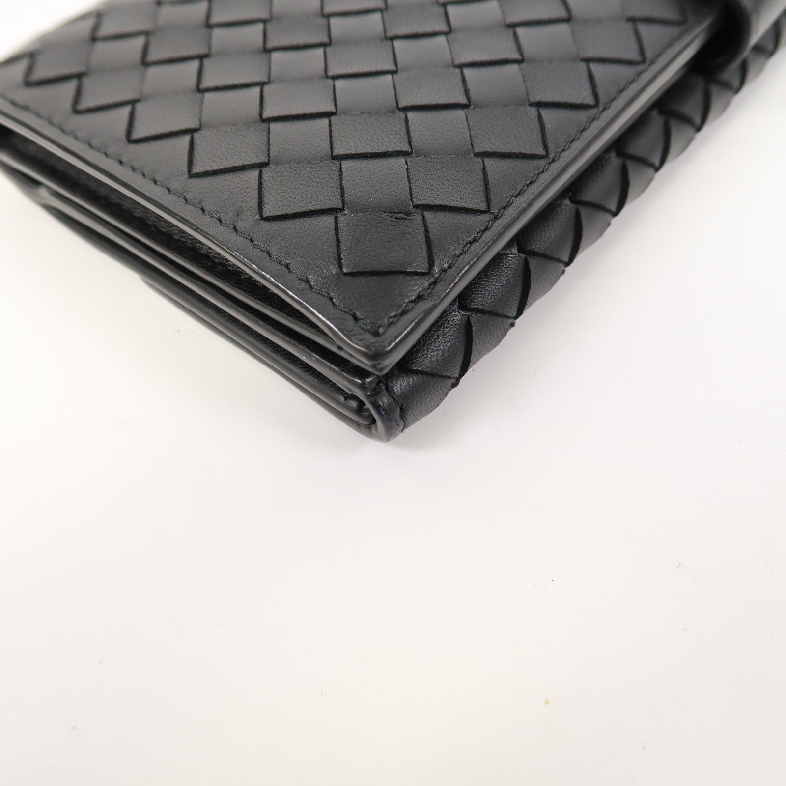 BOTTEGA VENETA 織紋羊皮皮革Long Wallet長錢包黑色