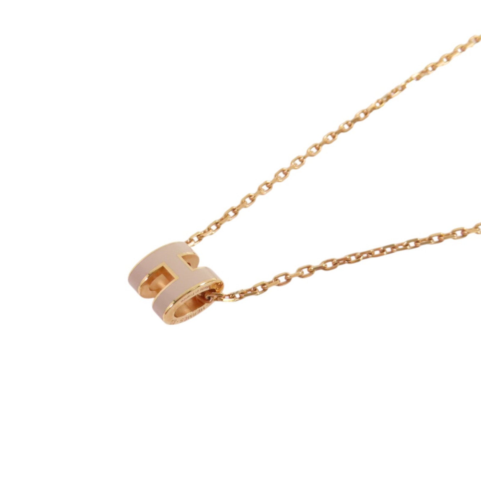 HERMES 金屬/琺瑯Mini POP H Necklace金扣項鏈