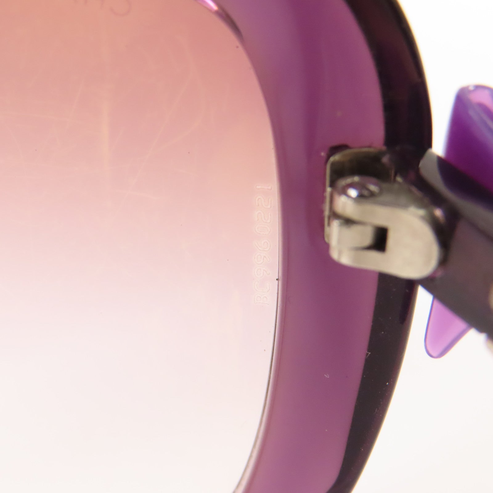 CHANEL CC Sunglasses PVC Purple