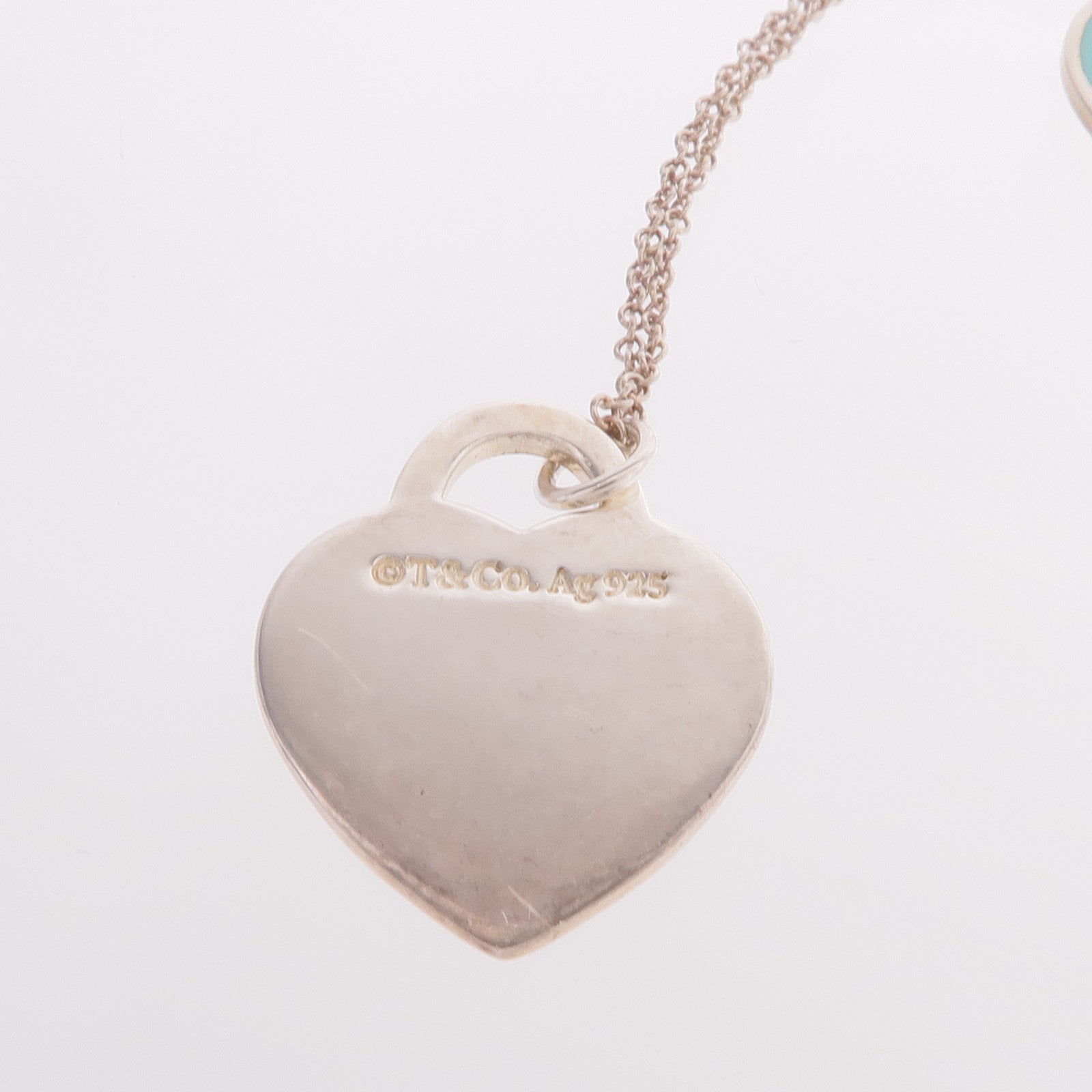 TIFFANY＆CO 925純銀Return To Tiffany Blue Double Heart Tag Pendant項鍊
