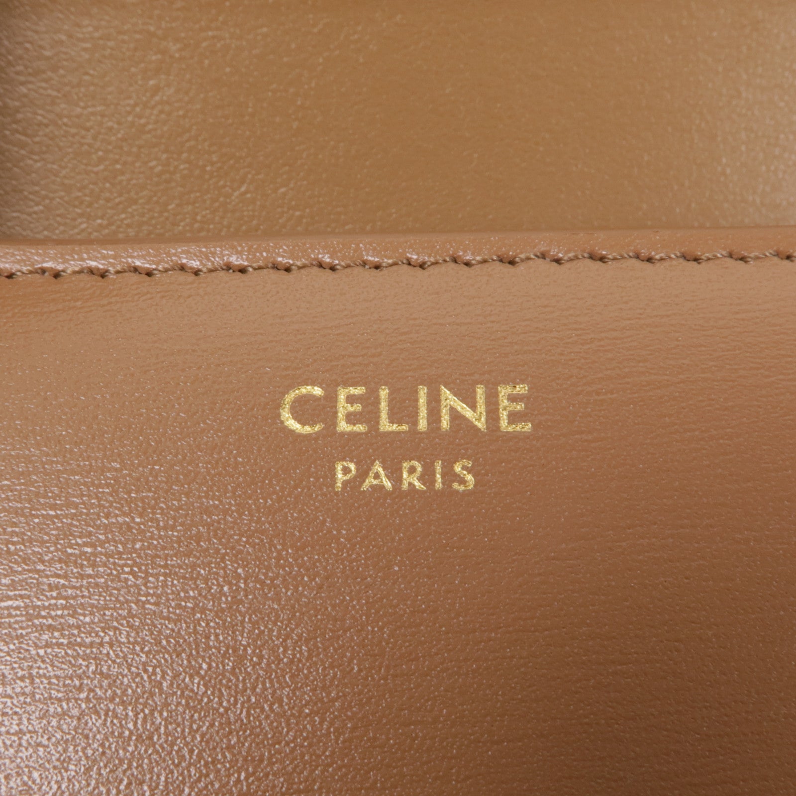 CELINE 牛皮皮革Small Flap Triomple Wallet金扣錢包