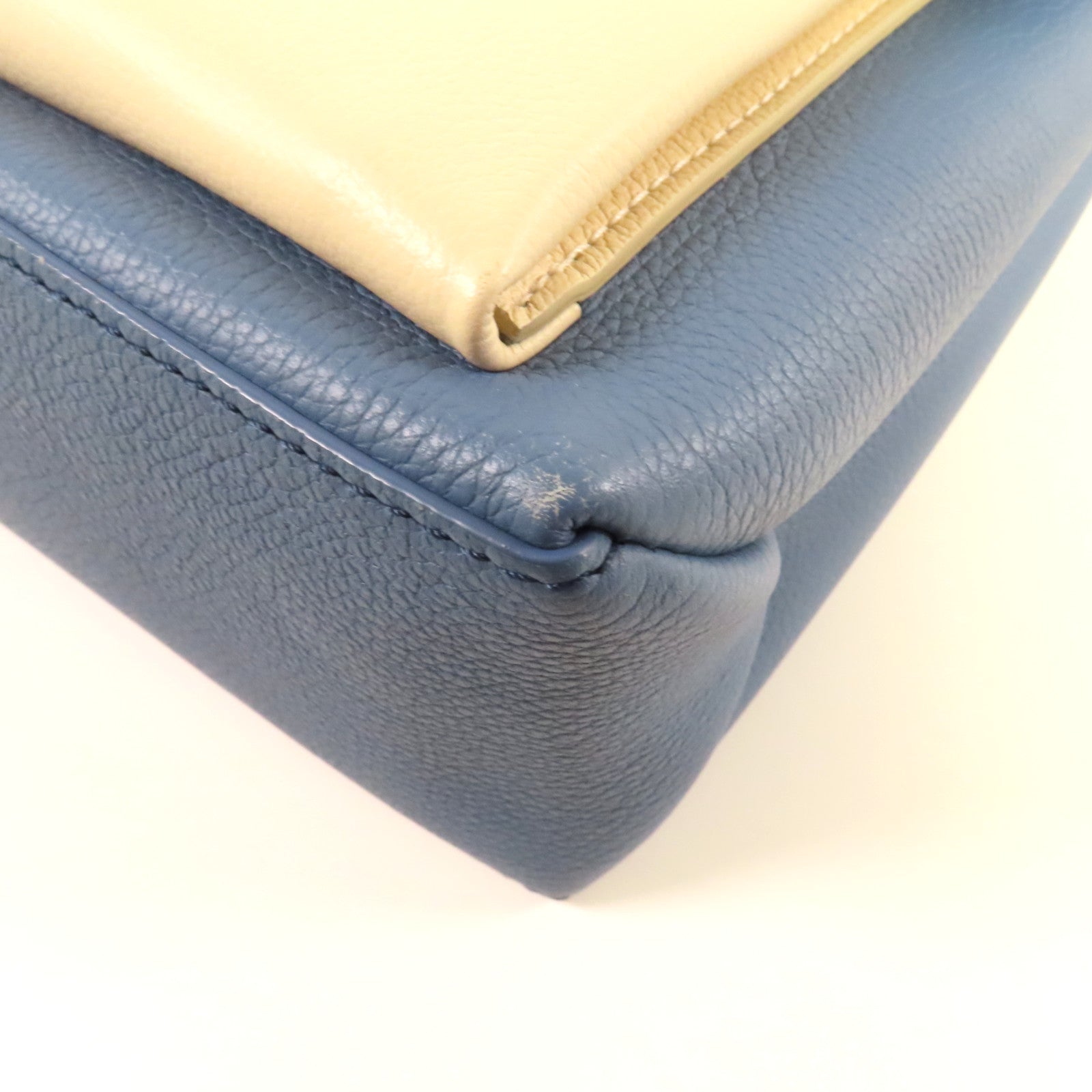 LOUIS VUITTON 【激減優惠】牛皮皮革My Lockme銀扣手挽肩背兩用袋藍色/白色