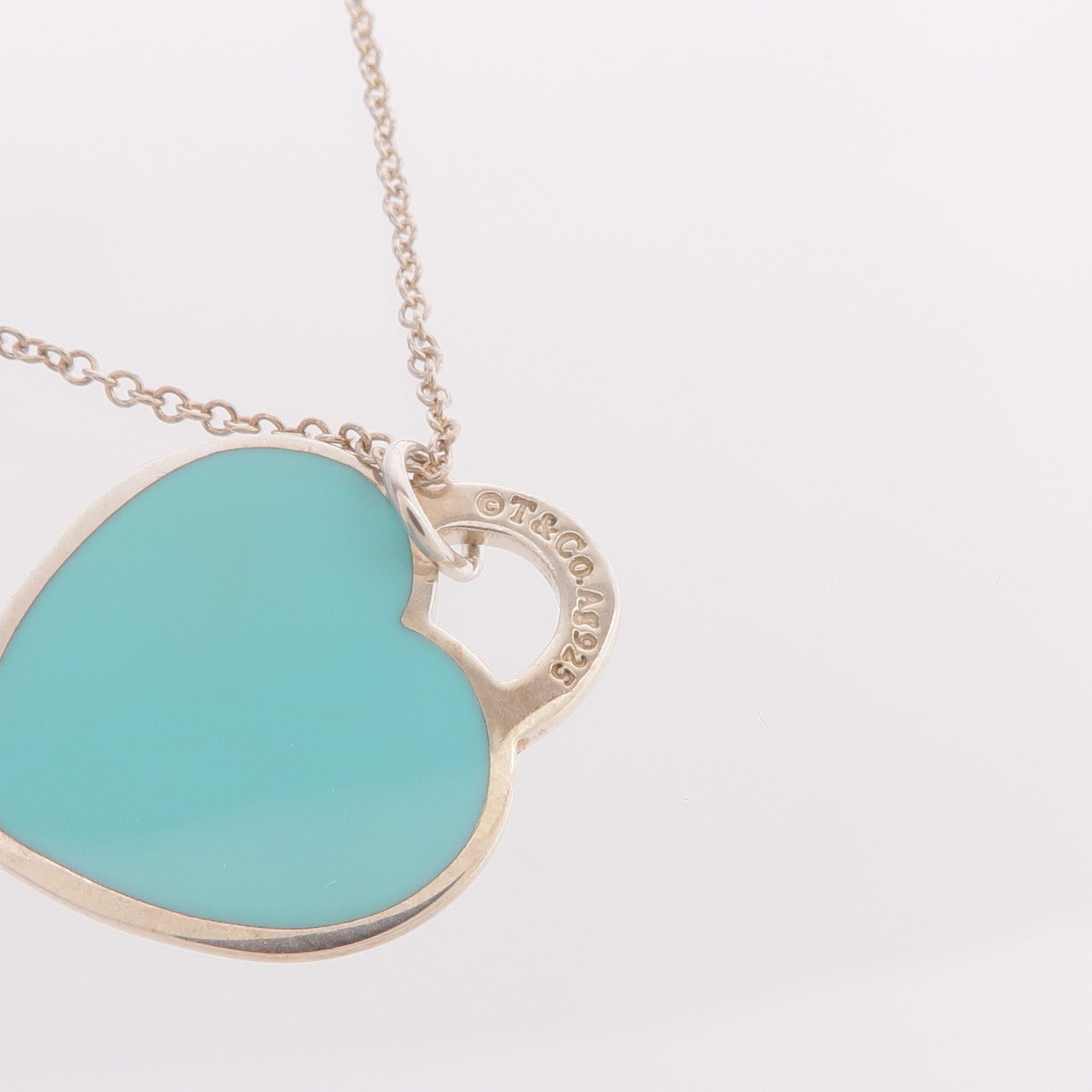TIFFANY＆CO 925純銀Return To Tiffany Blue Double Heart Tag Pendant項鍊
