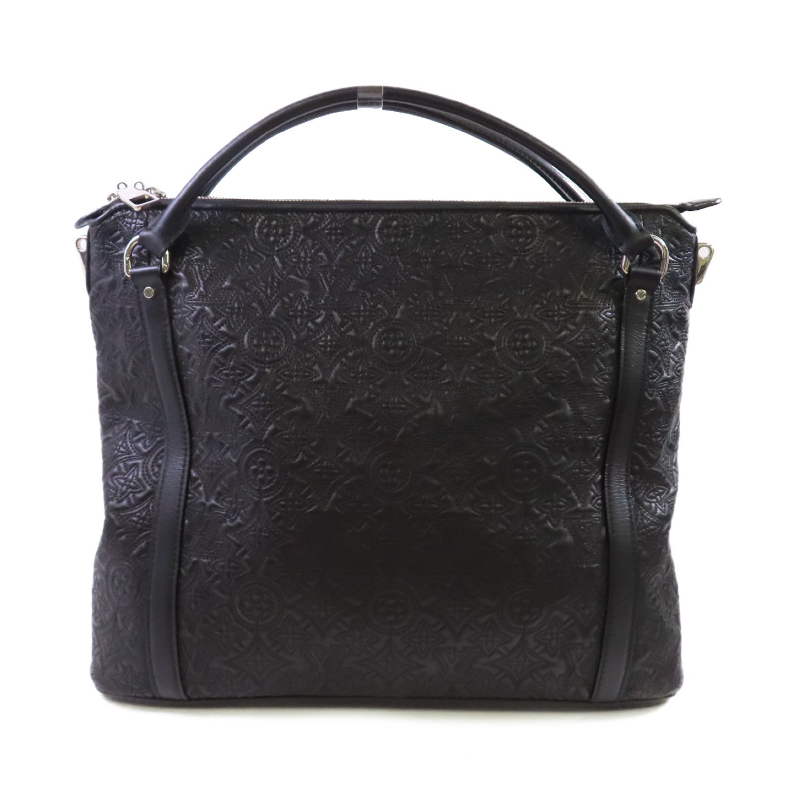 LOUIS VUITTON Monogram Autia Ixia PM Tote Bag銀扣手挽袋黑色