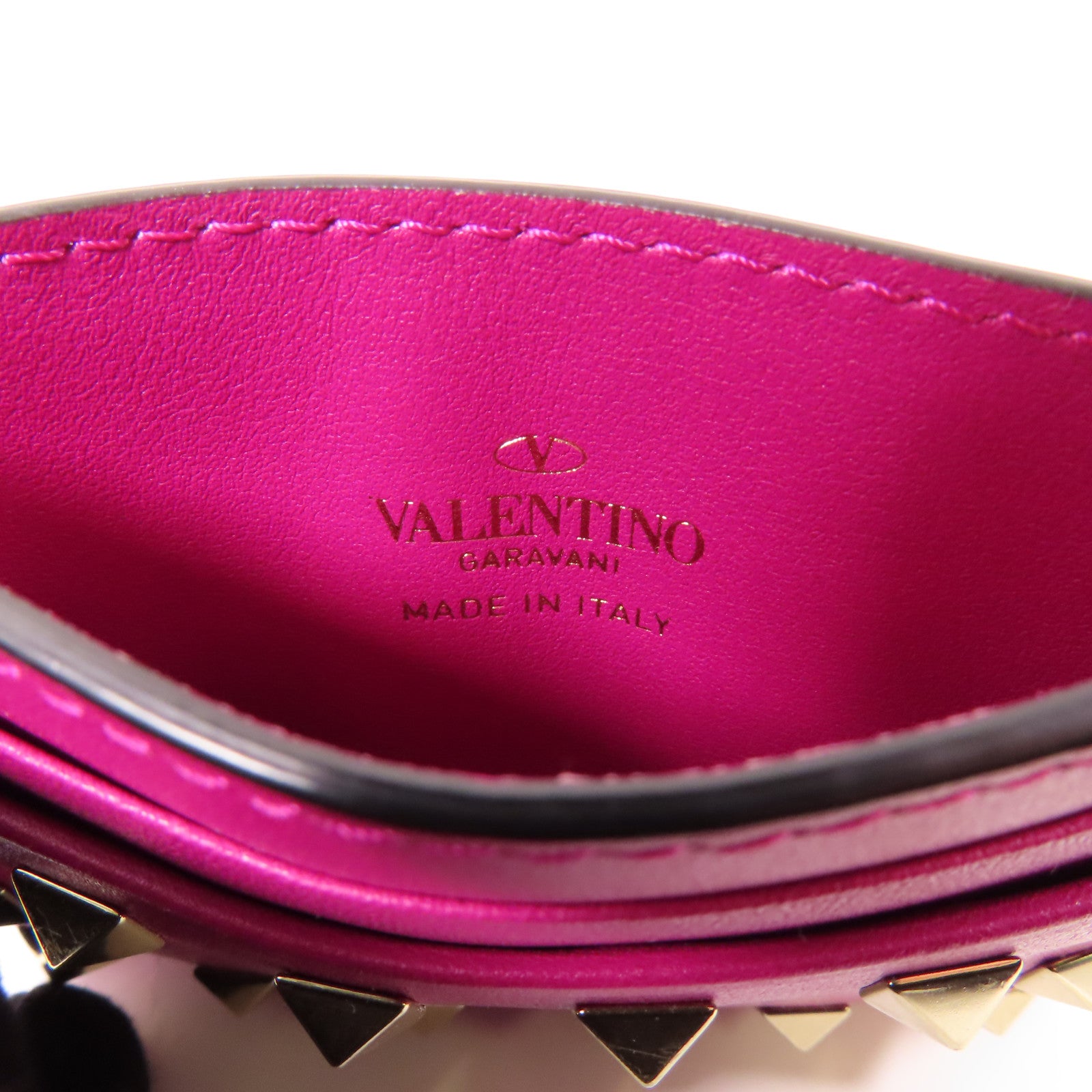 Valentino 牛皮皮革Card Case卡片套粉紅色