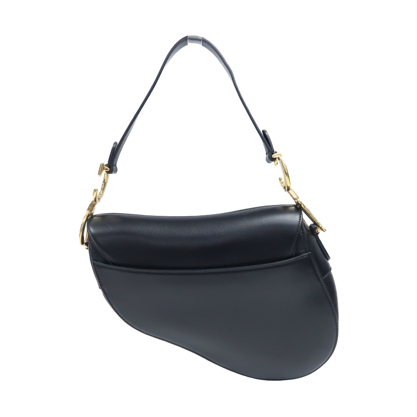 Dior 【激減優惠】牛皮皮革Saddle Bag金扣手挽肩背兩用袋黑色