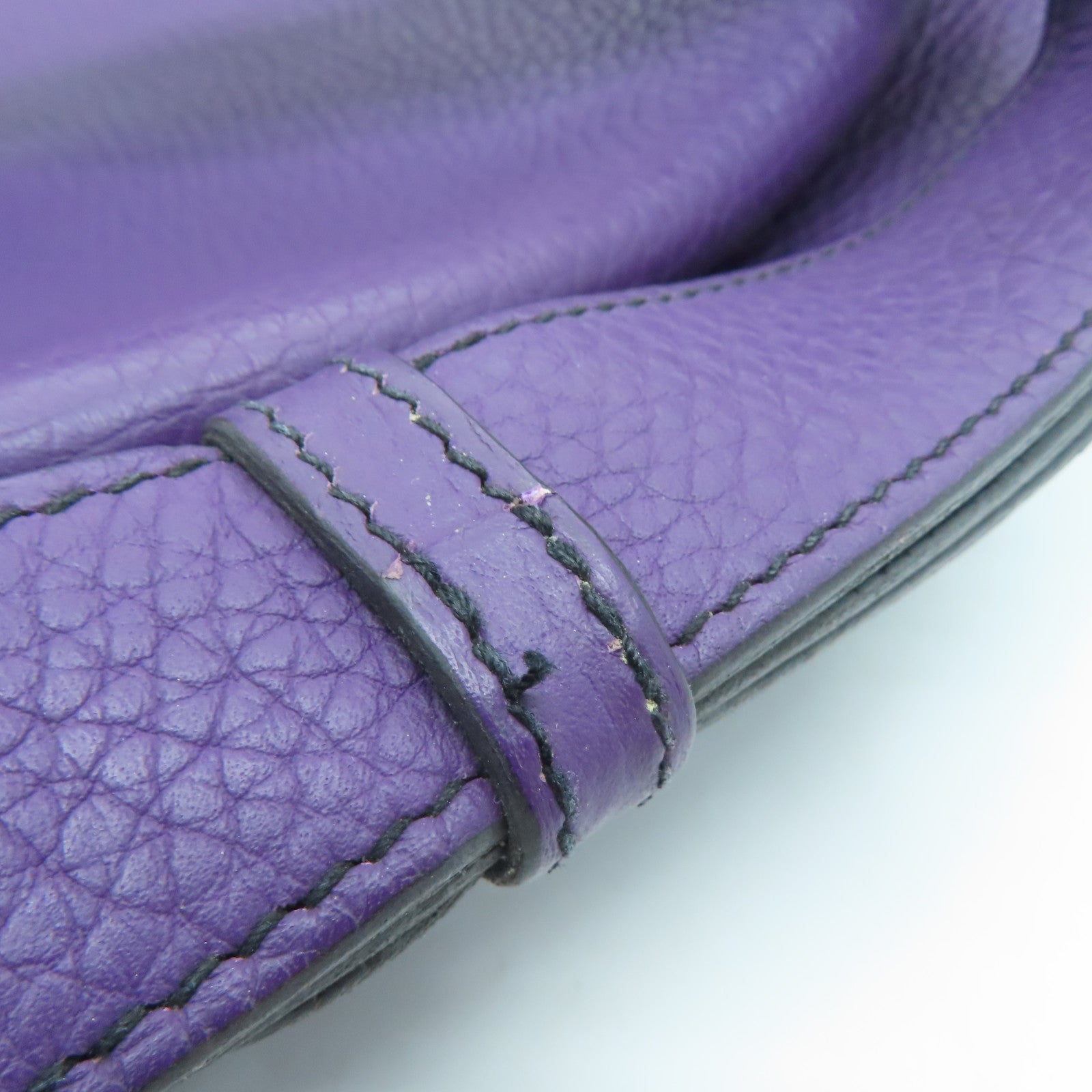 HERMES 【激減優惠】Clemence皮革So Kelly 26 One Shoulder銀扣肩背袋紫色