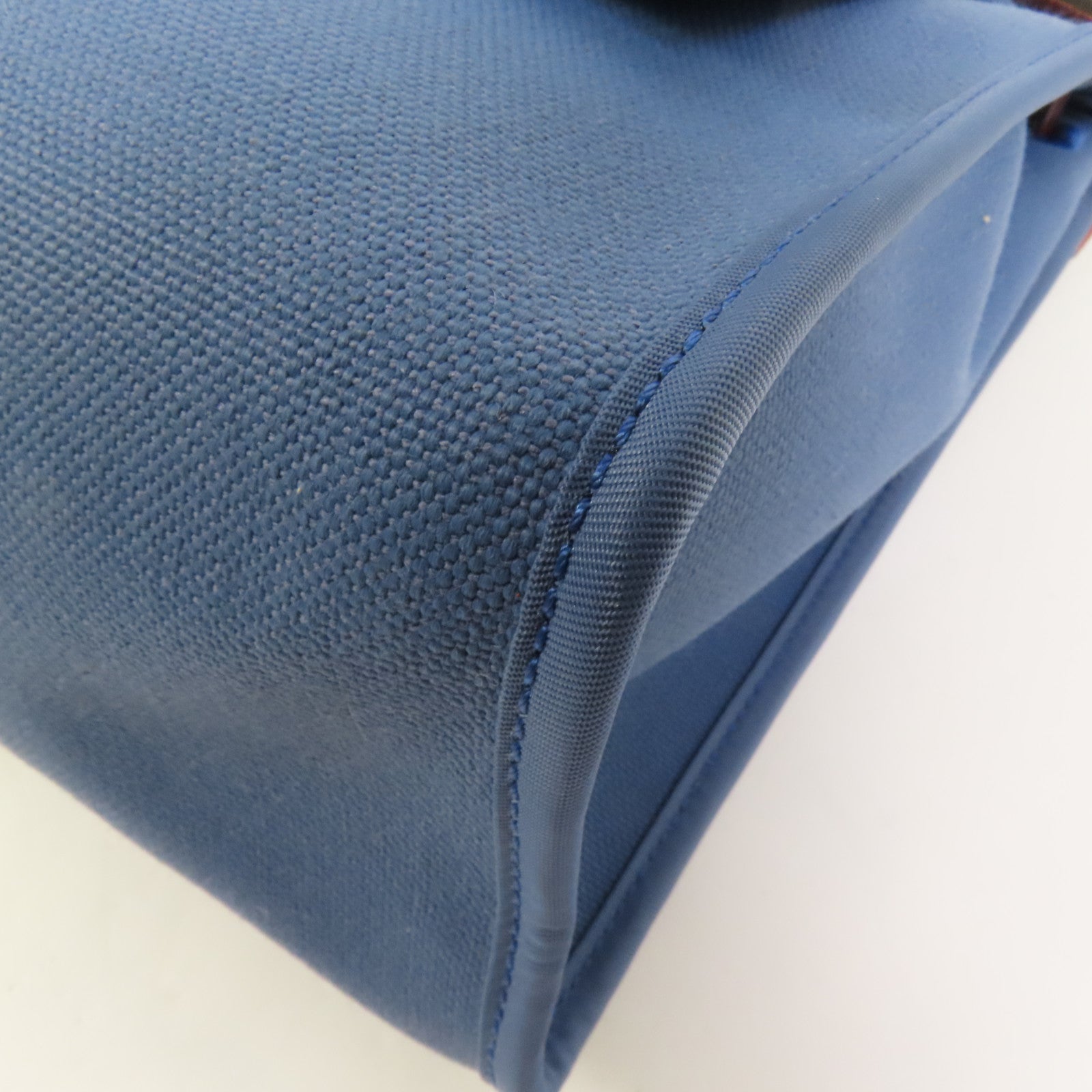 HERMES 帆布Herbag PM銀扣手挽肩背兩用袋Blue Tempete