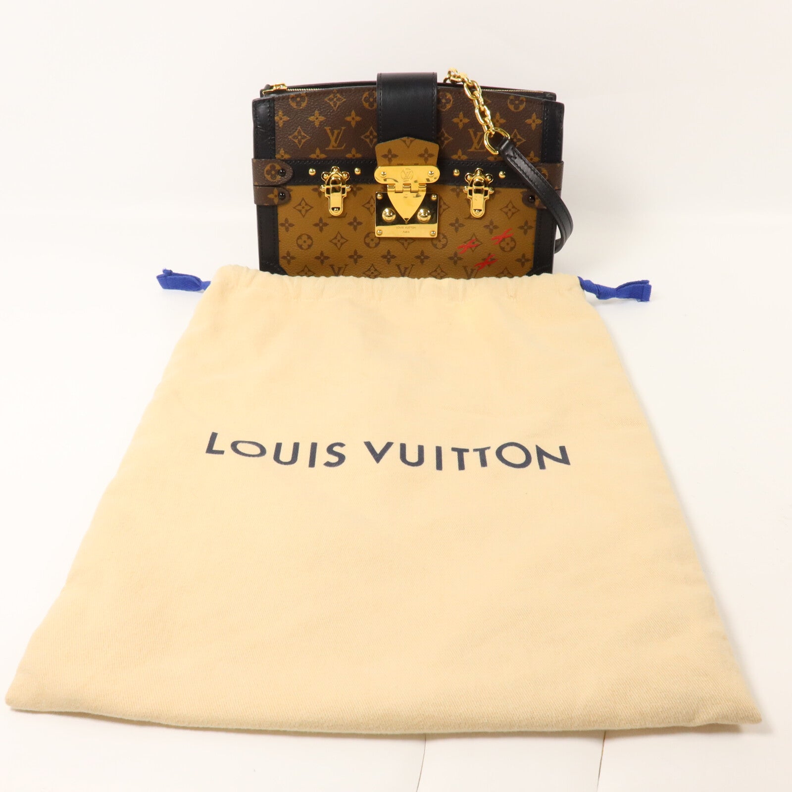 LOUIS VUITTON Monogram Reverse Trunk Clutch鏈帶肩背袋