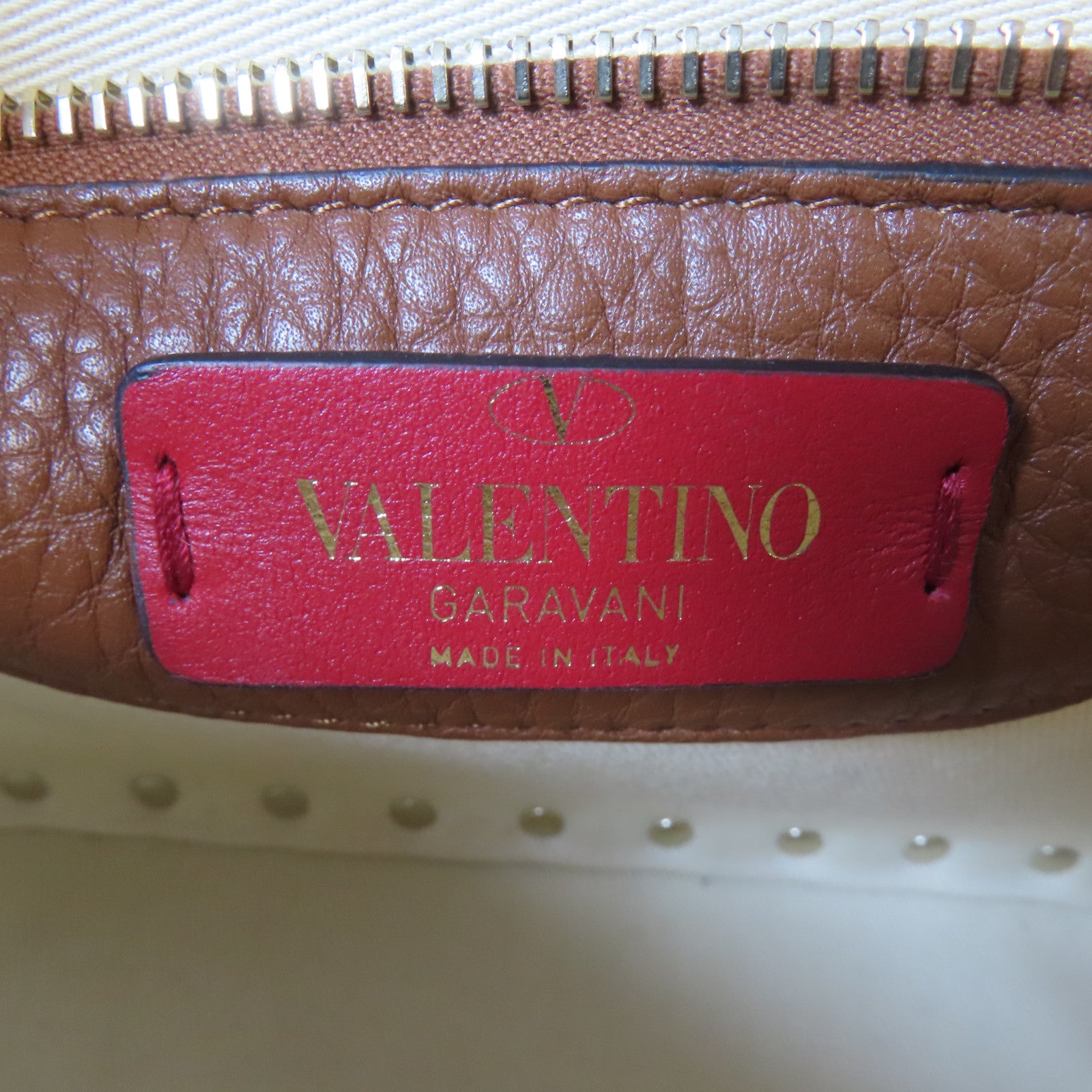Valentino 牛皮皮革Shoulder Bag金扣肩背袋啡色