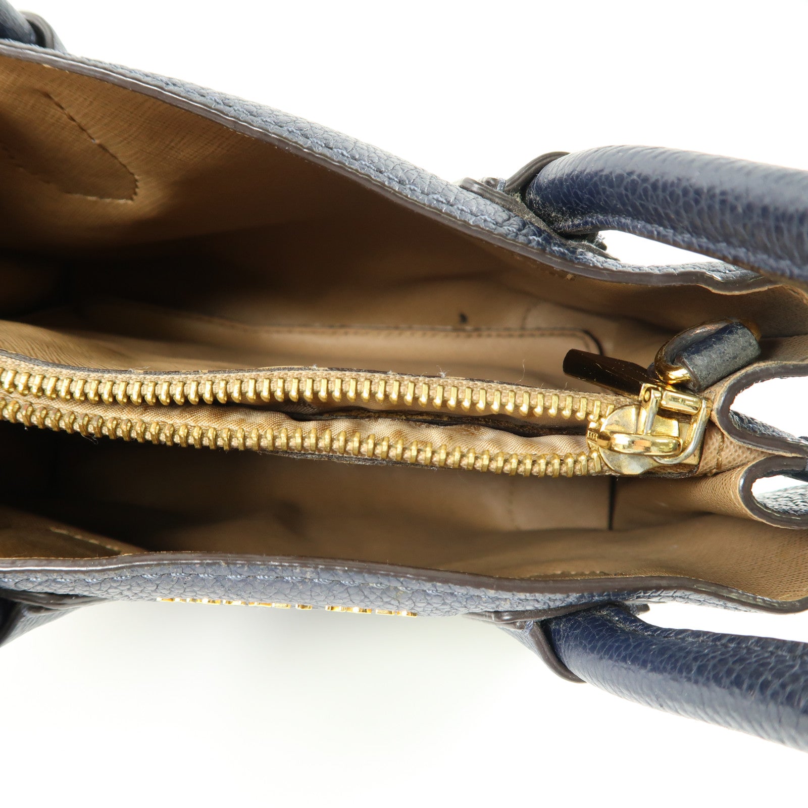 Michael Kors 牛皮皮革2 Way Shoulder Bag金扣手挽肩背兩用袋深藍色