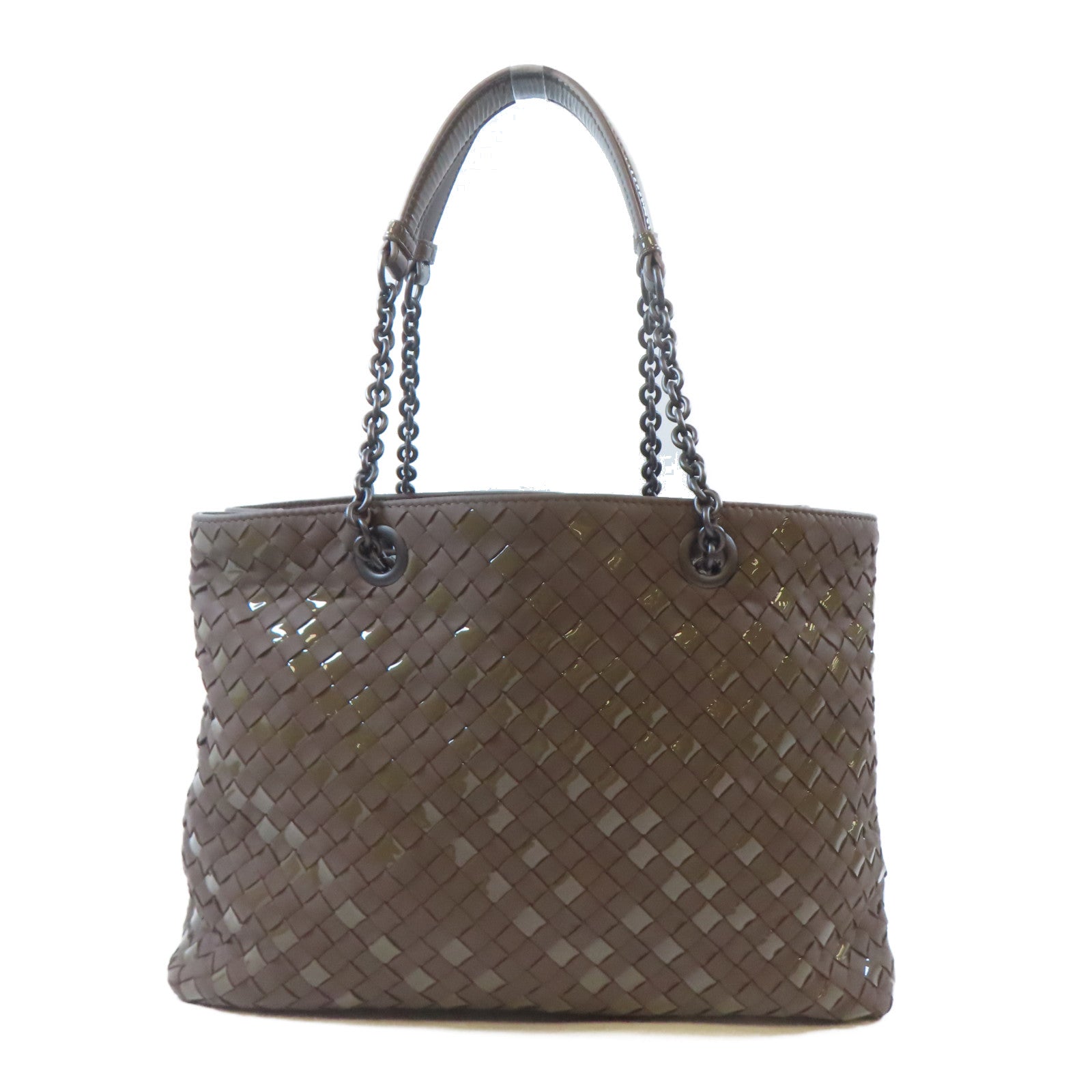 BOTTEGA VENETA 織紋羊皮皮革Chain Shoulder Bag鏈帶肩背袋啡色