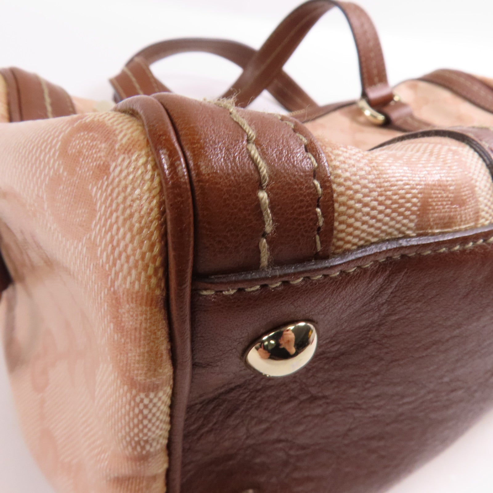 GUCCI 塗層帆布Boston Bag金扣波士頓包