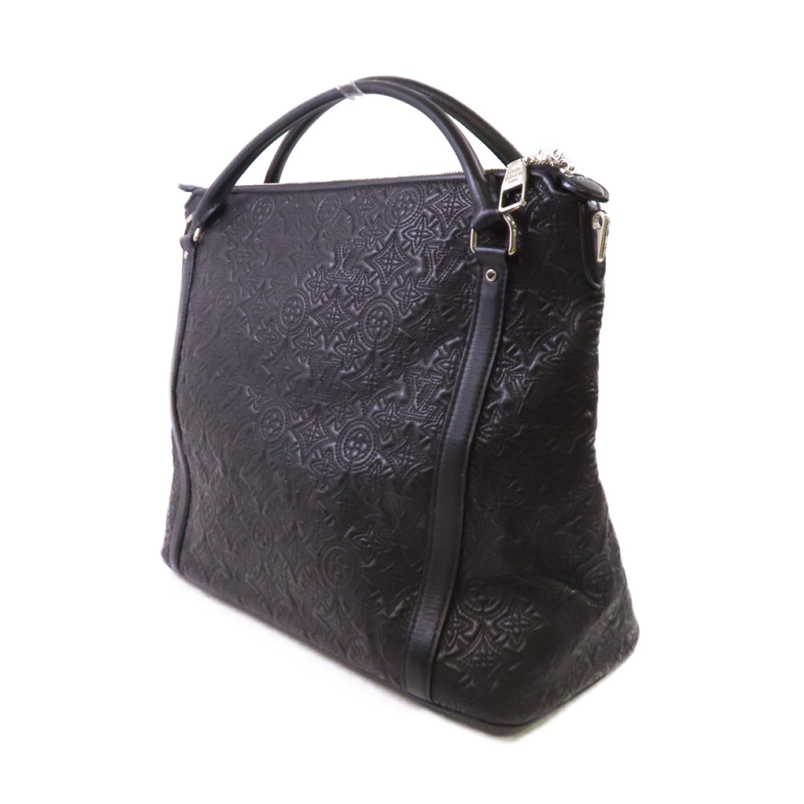 LOUIS VUITTON Monogram Autia Ixia PM Tote Bag銀扣手挽袋黑色