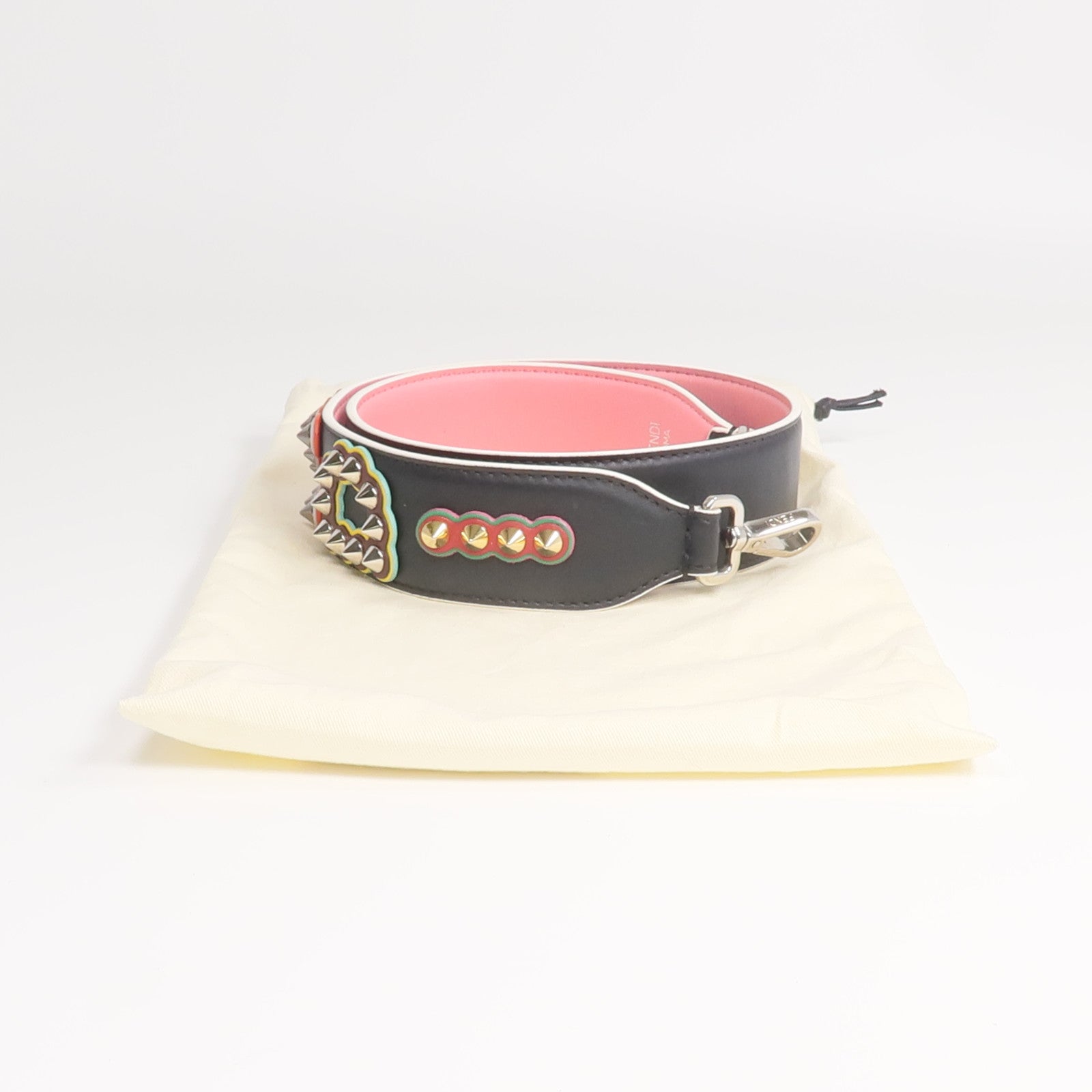 FENDI 牛皮皮革Strap銀扣肩帶