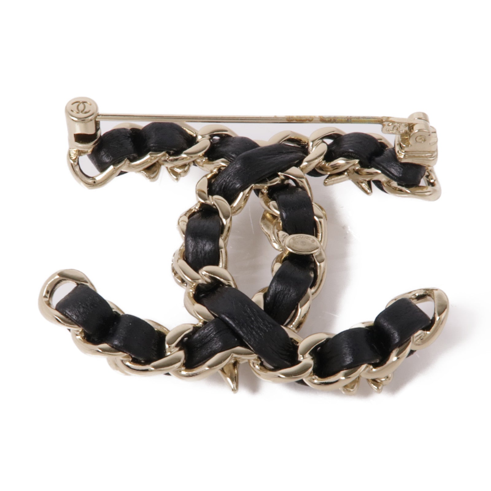 CHANEL 金屬/皮革Brooch胸針