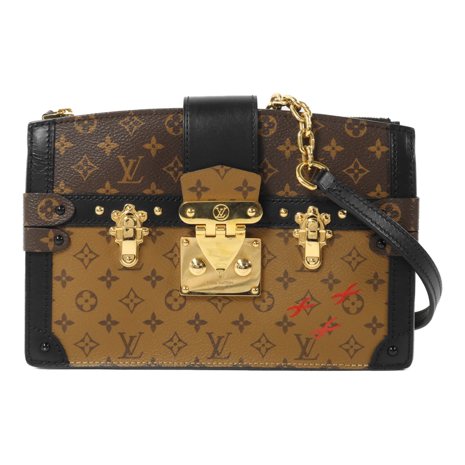 LOUIS VUITTON Monogram Reverse Trunk Clutch鏈帶肩背袋