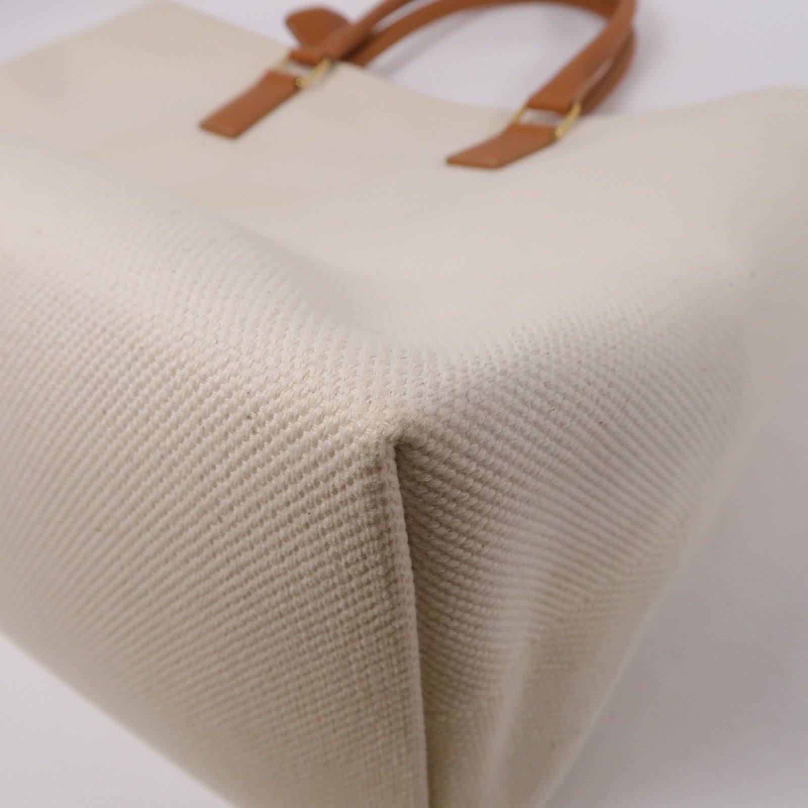 CELINE 帆布Shoulder Bag金扣肩背袋白色