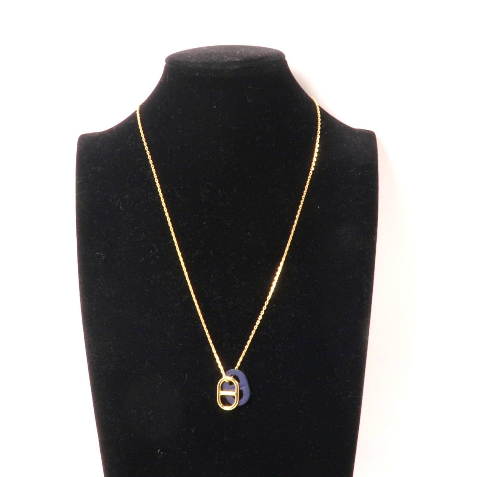 HERMES 金屬O'Maillion Necklace項鍊藍色/金色