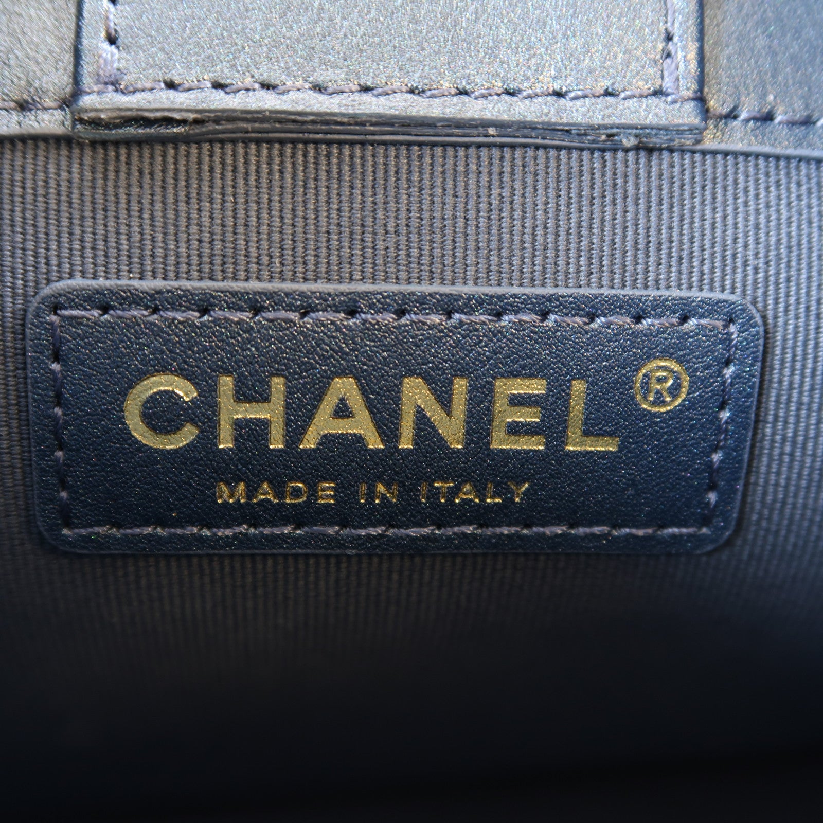 CHANEL 菱格牛仔布Hobo Bag金扣手挽肩背兩用袋藍色