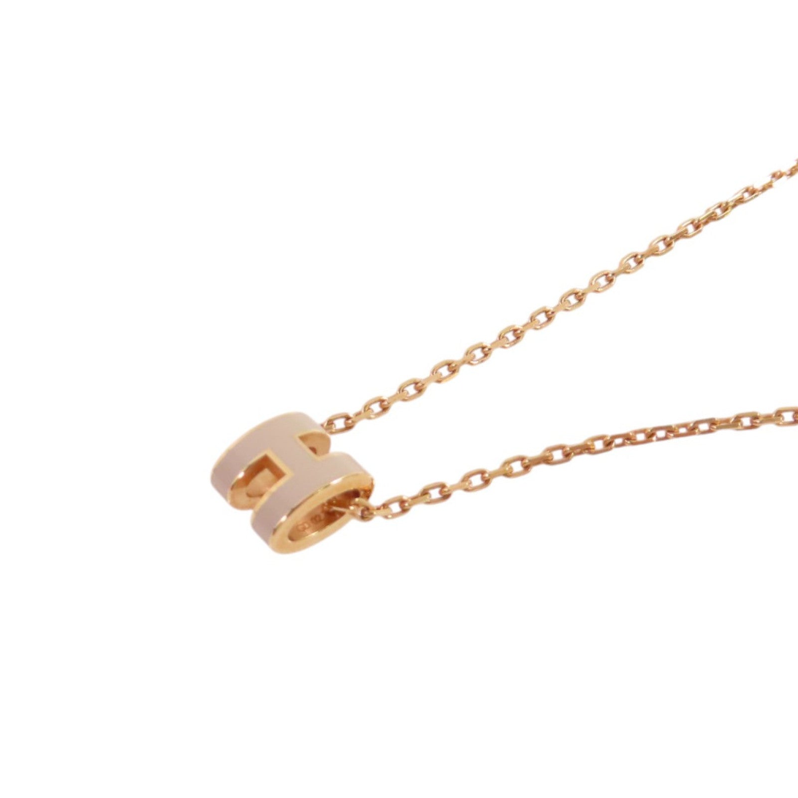 HERMES 金屬/琺瑯Mini POP H Necklace金扣項鏈