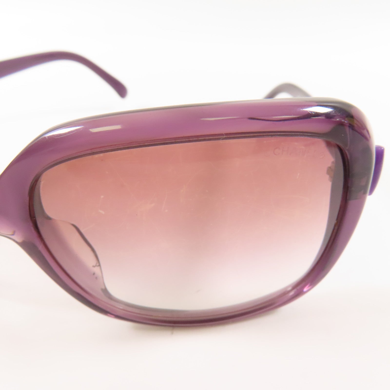 CHANEL CC Sunglasses PVC Purple
