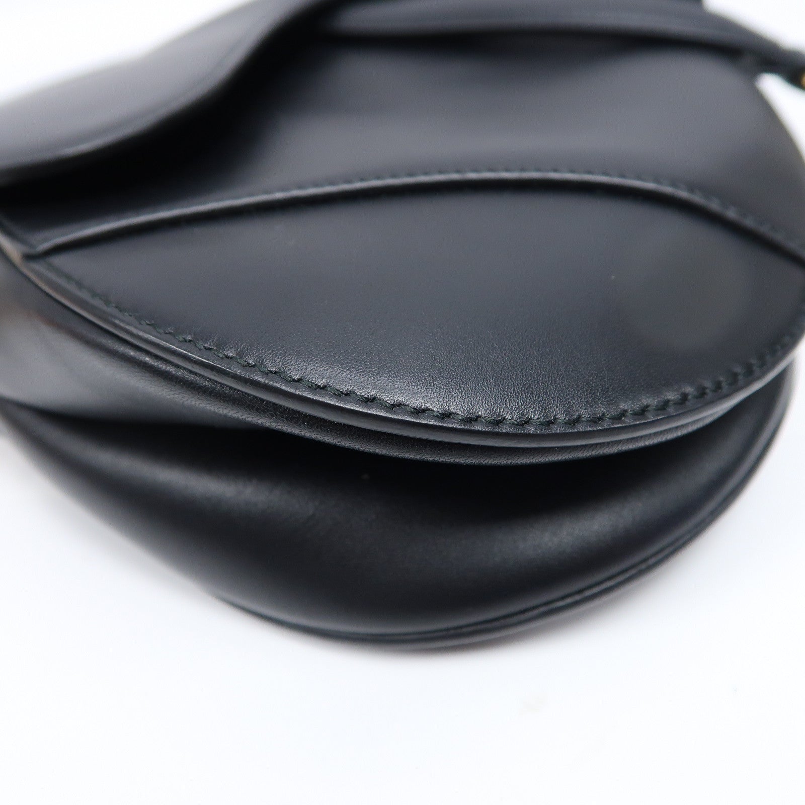 Dior 【激減優惠】牛皮皮革Saddle Bag金扣手挽肩背兩用袋黑色