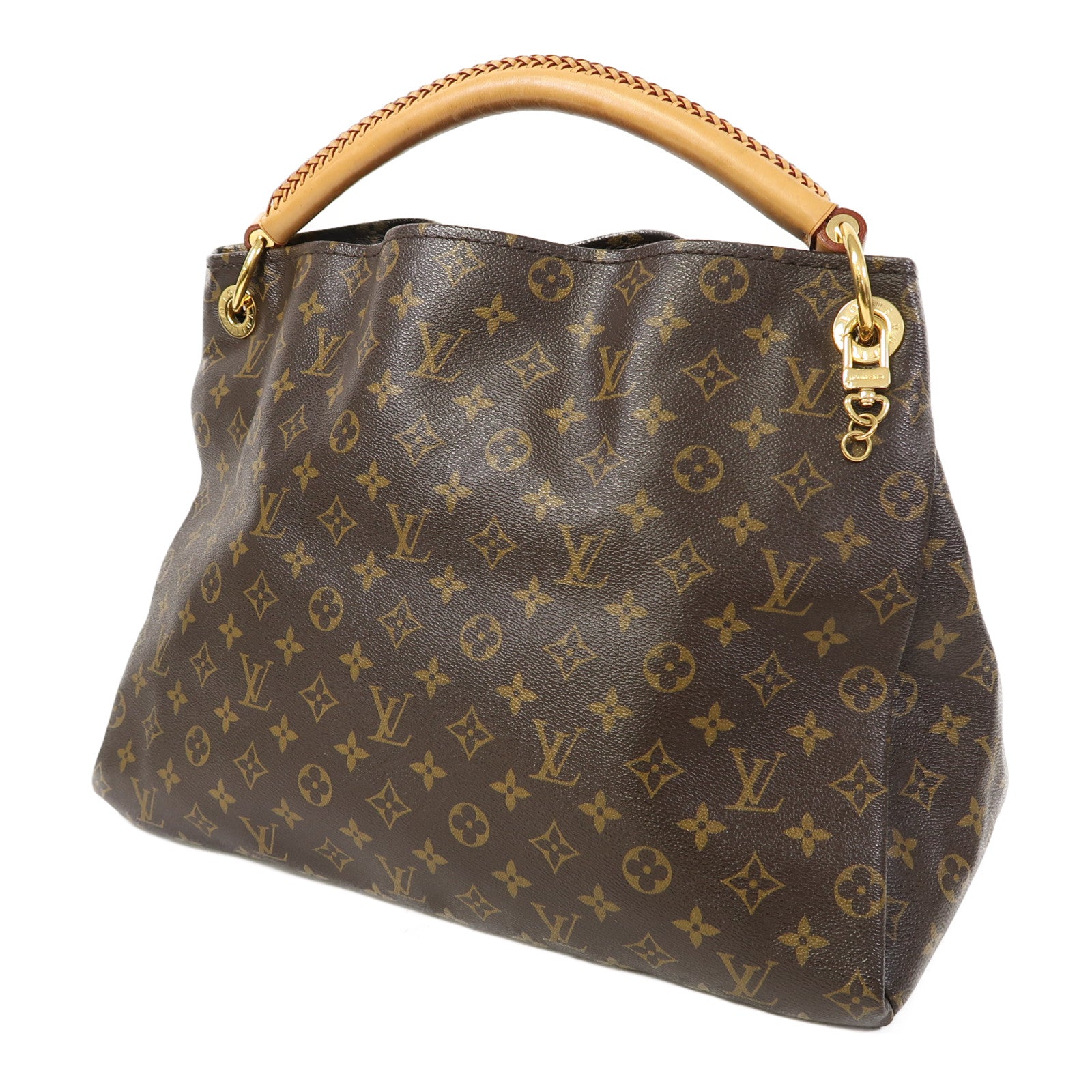 LOUIS VUITTON Monogram Artsy MM金扣肩背袋啡色