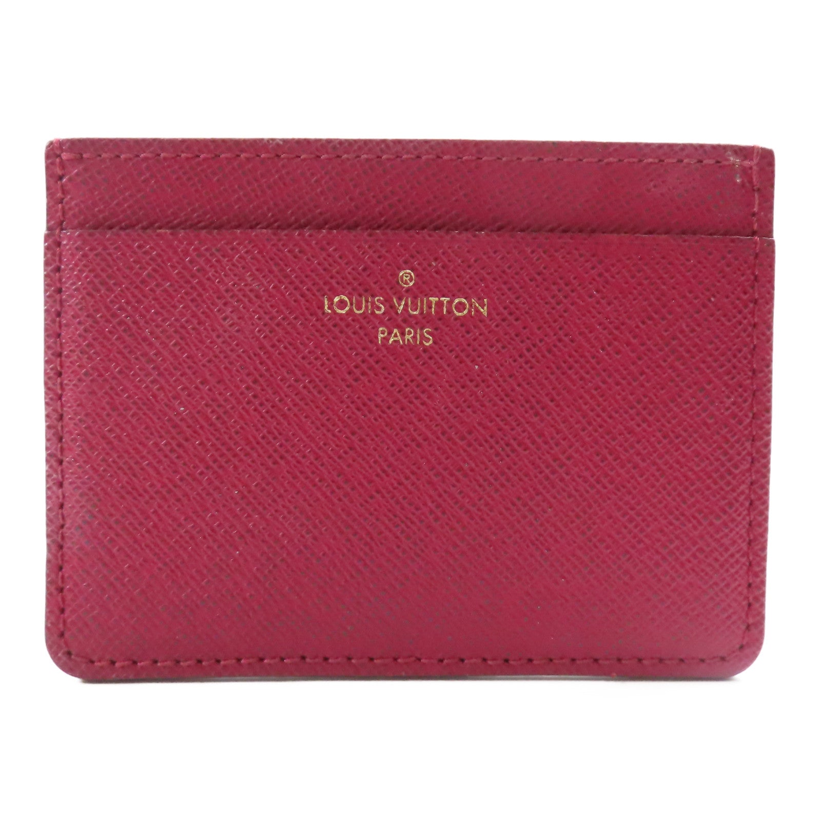 LOUIS VUITTON 皮革Card Holder卡片套酒紅色