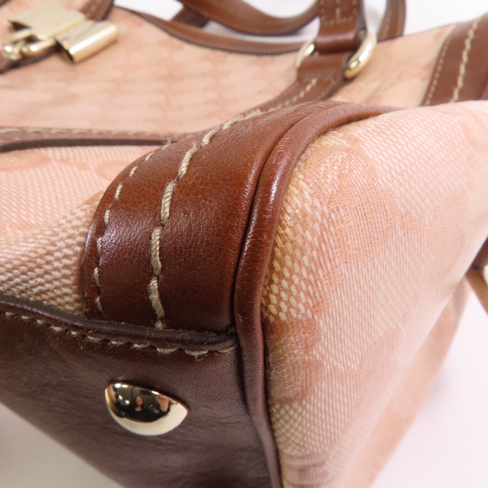 GUCCI 塗層帆布Boston Bag金扣波士頓包