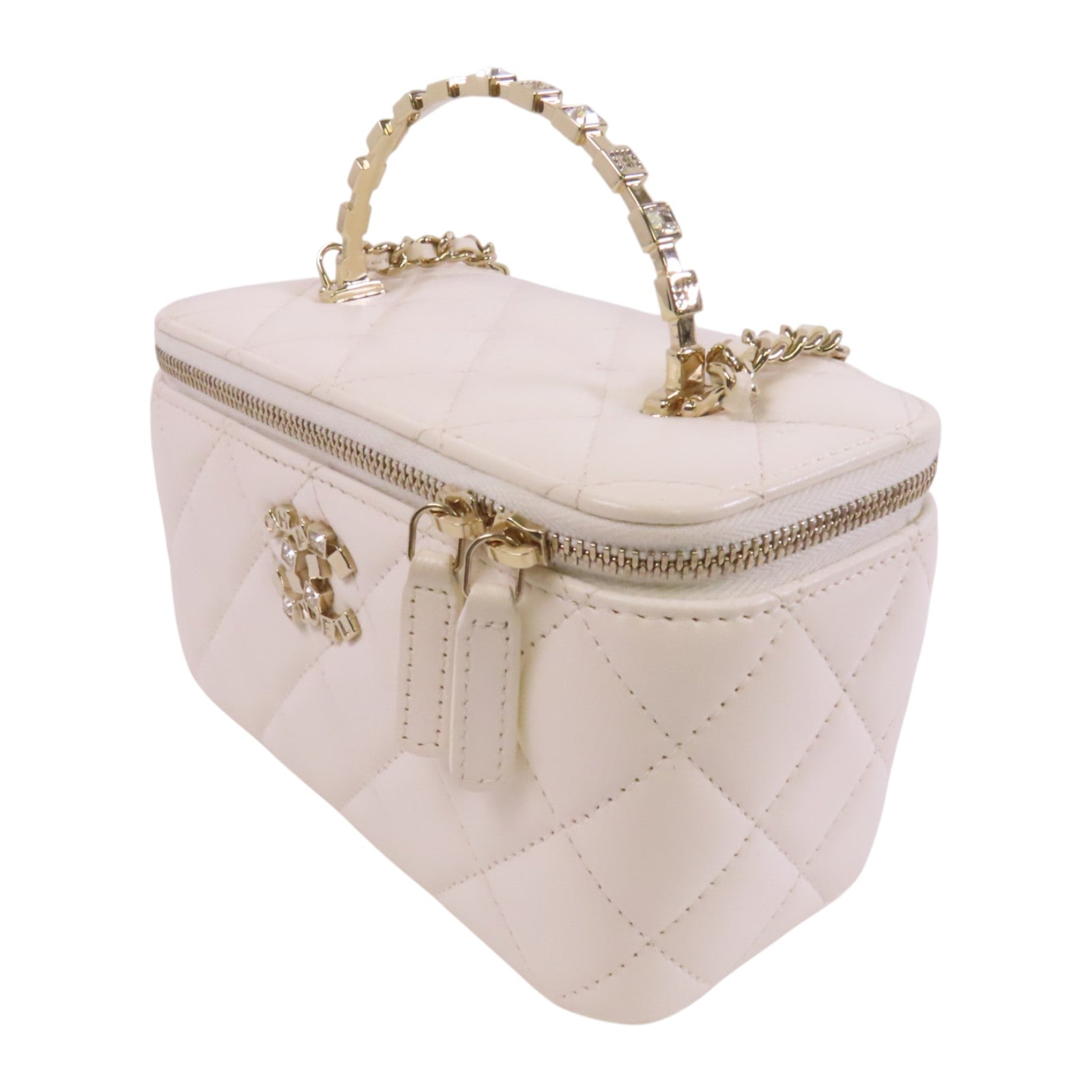 CHANEL 羊皮皮革Vanity Case金扣手挽肩背兩用袋