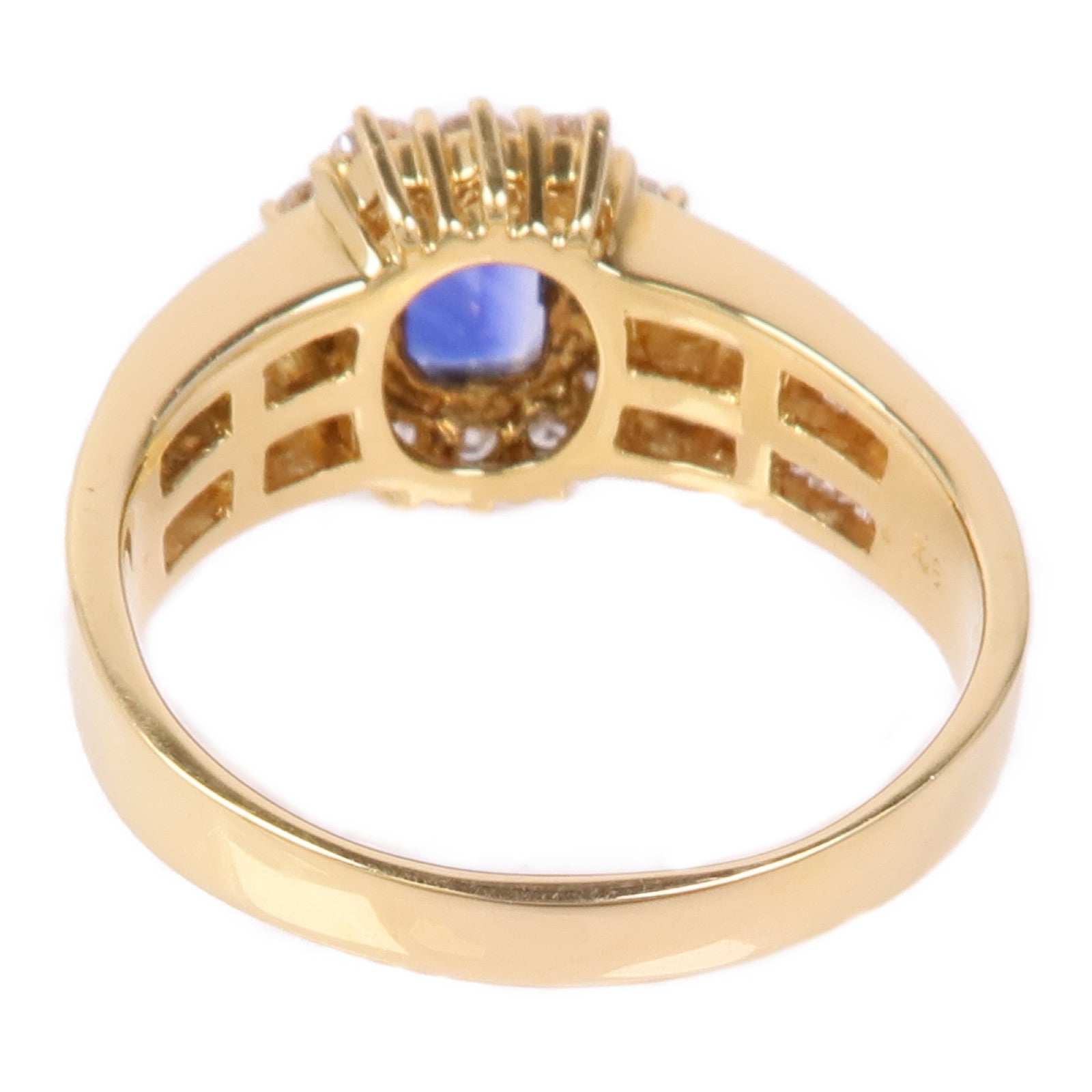 JEWELRY 【激減優惠】18K黃金Sapphire/Diamond Ring藍寶石/鑽石戒指US#8.75